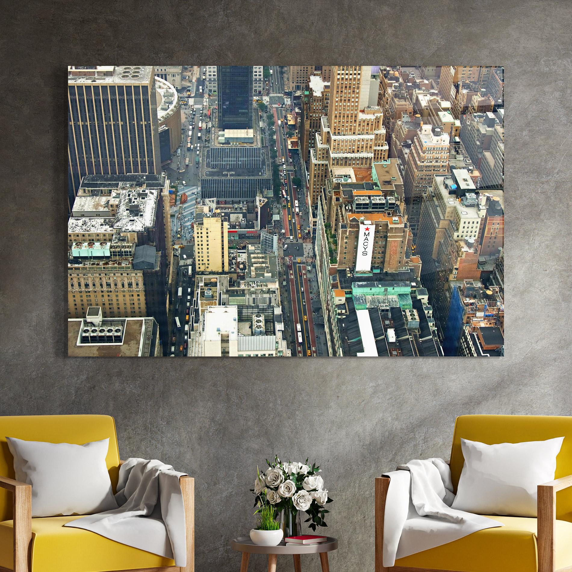 Glasbild Cream Tall Building mockup 4