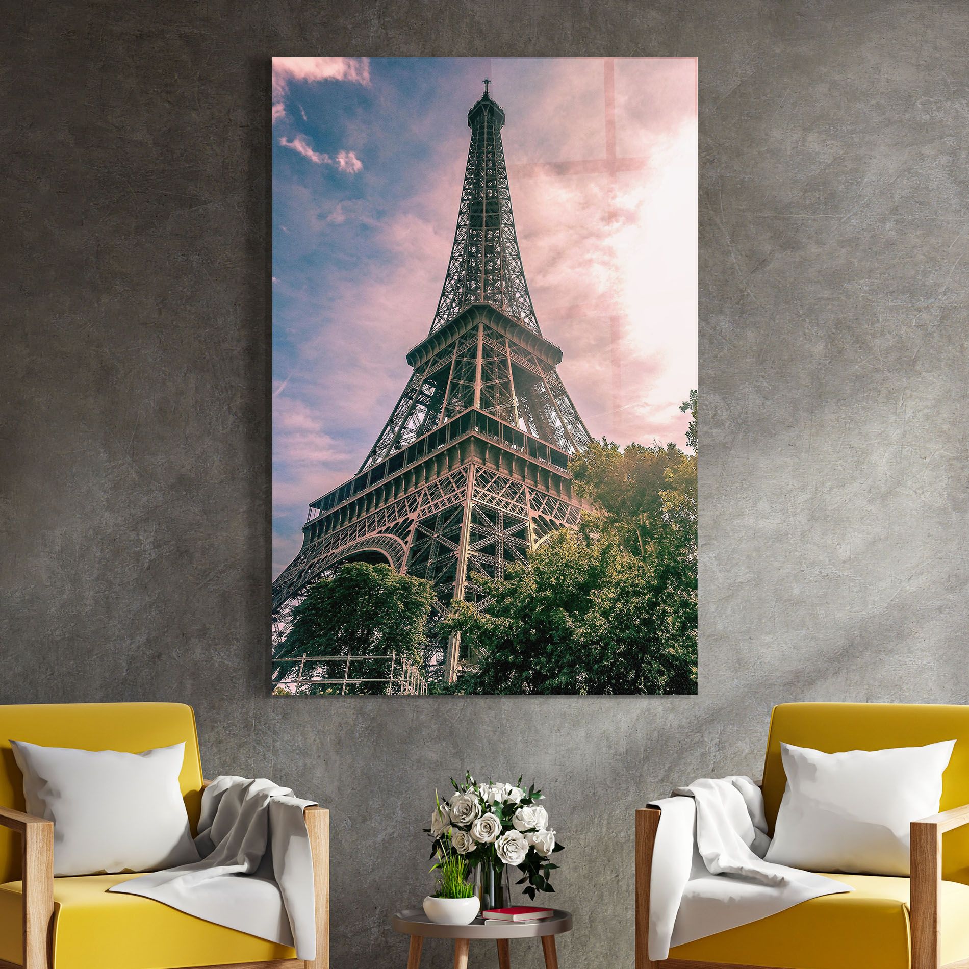 Eiffel Under Pink Sky mockup 4