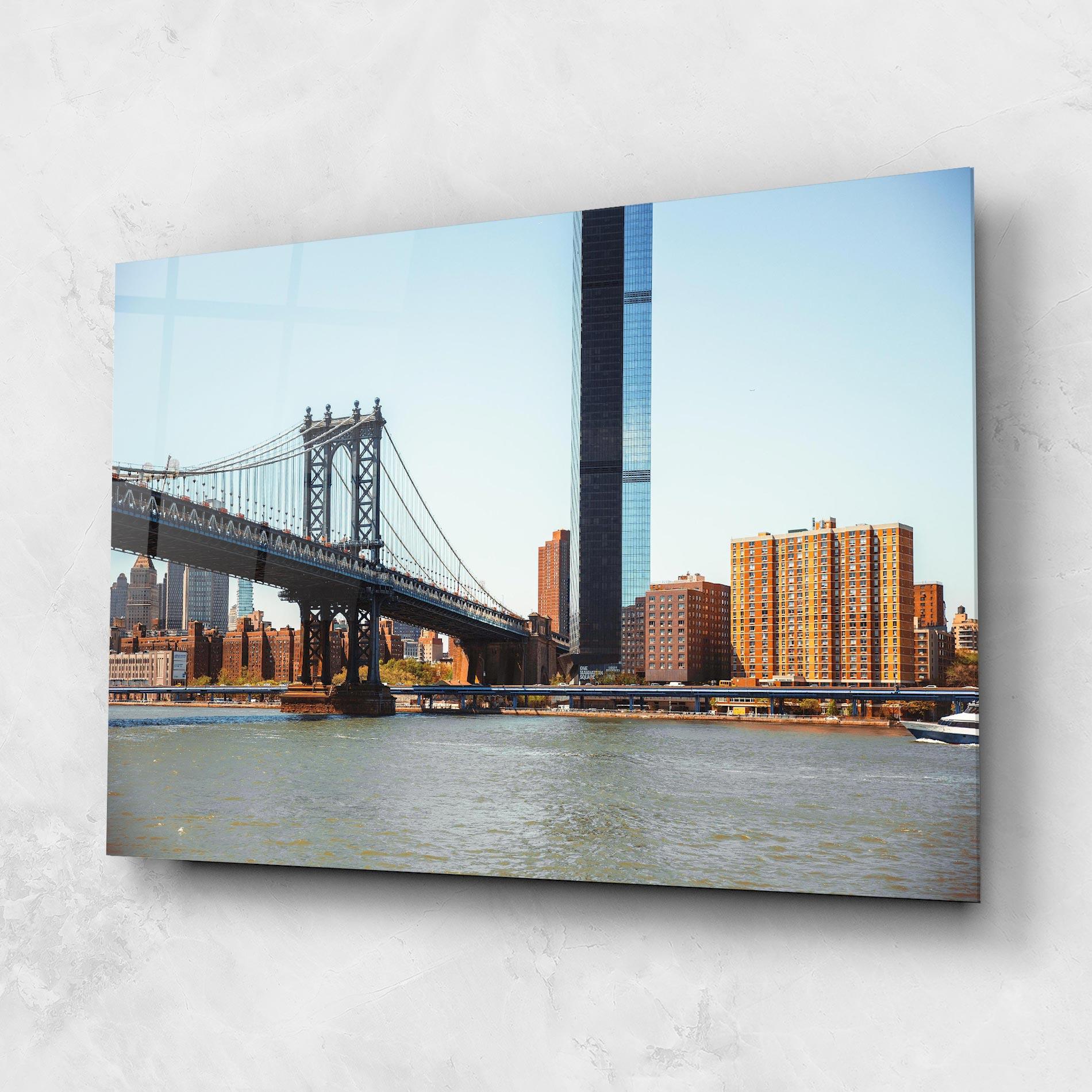 Glasbild Big City Bridge mockup 1
