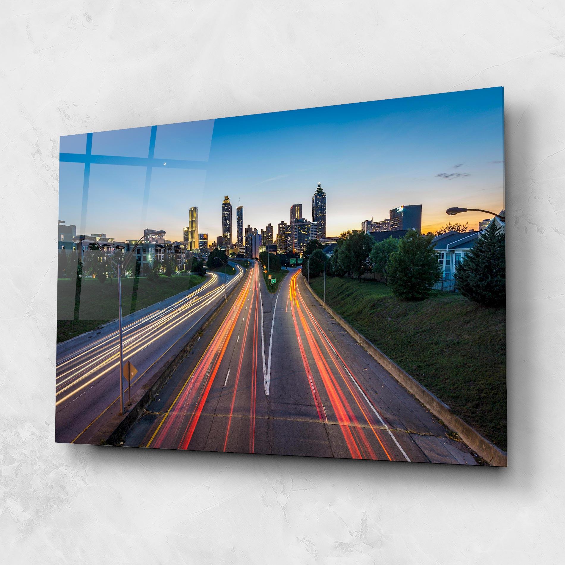 Glasbild Car Lights City mockup 1