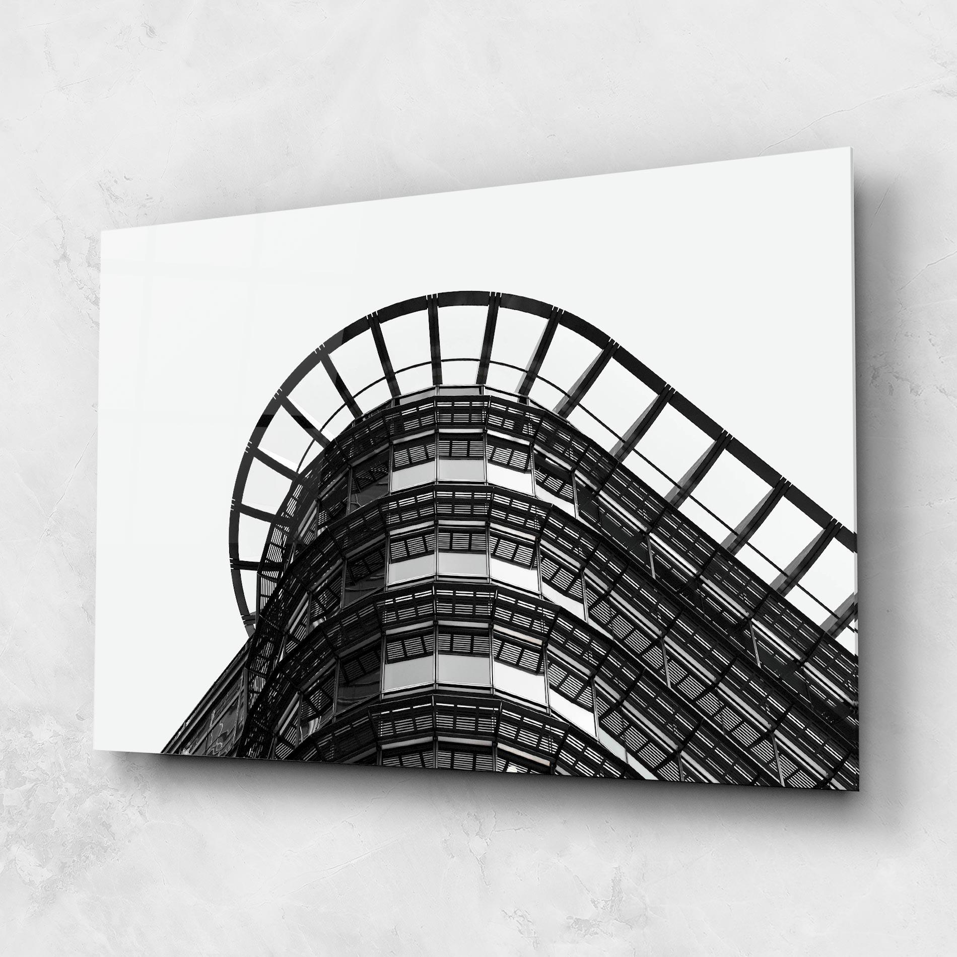 Glasbild Circle Grey Tower mockup 1