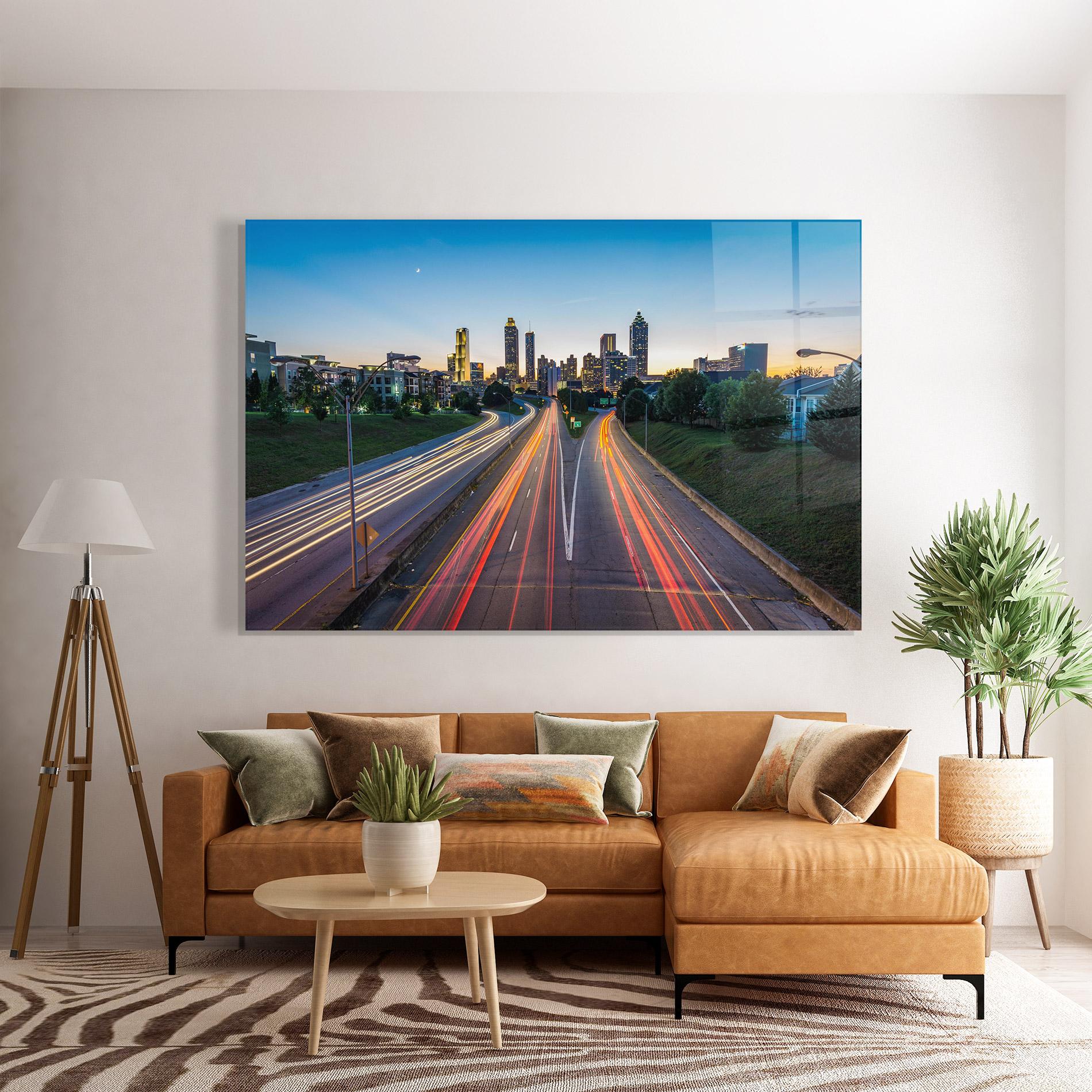 Glasbild Car Lights City mockup 7