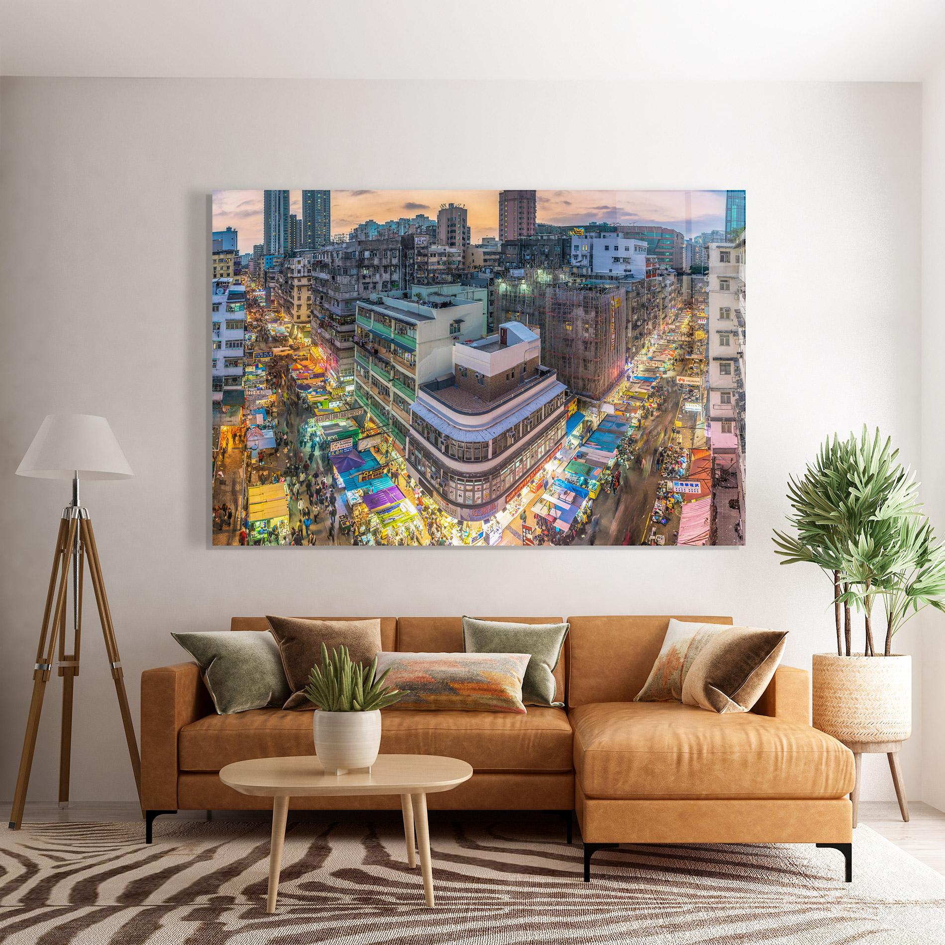 Glasbild Colorful Building mockup 7