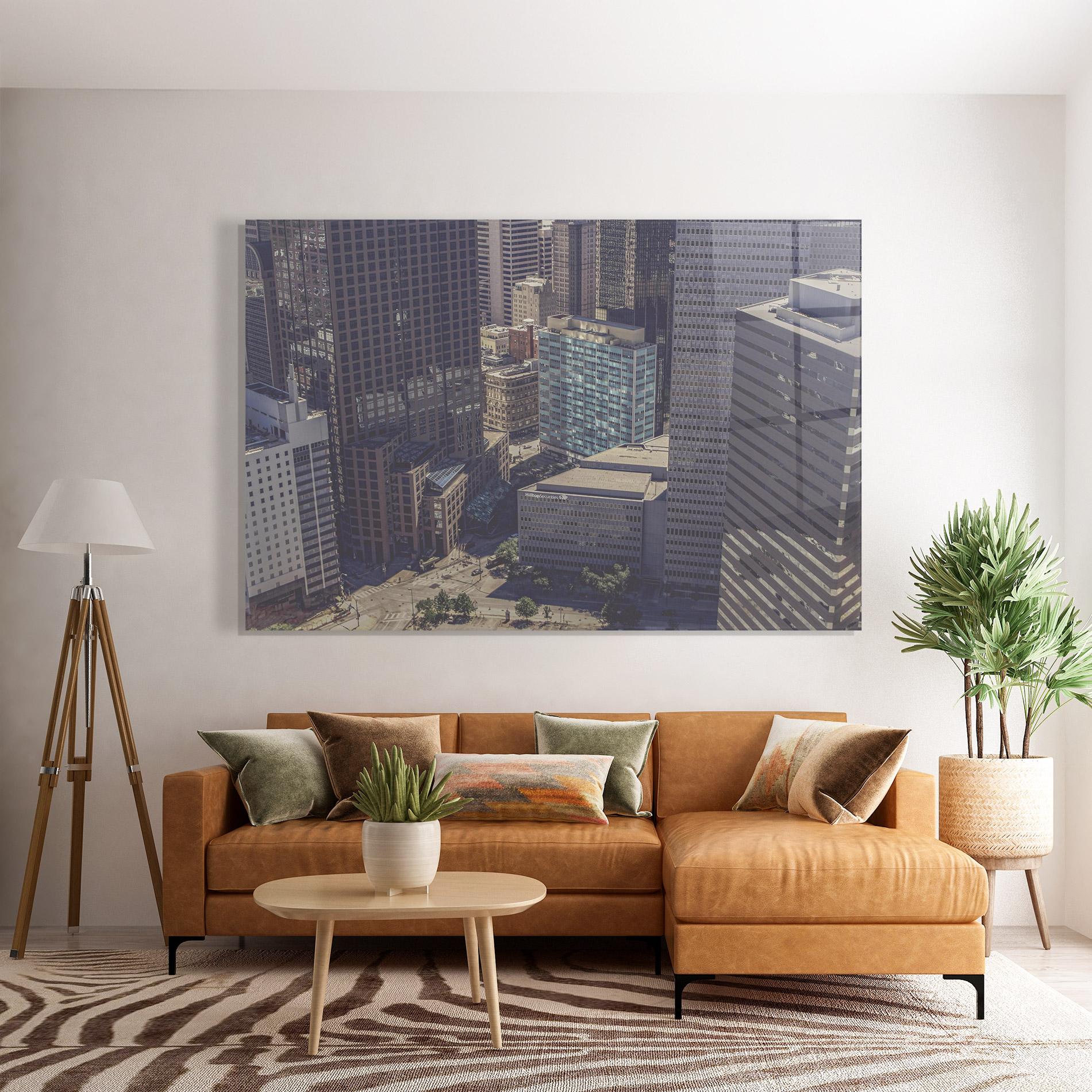 Glasbild Cream Light Building mockup 7