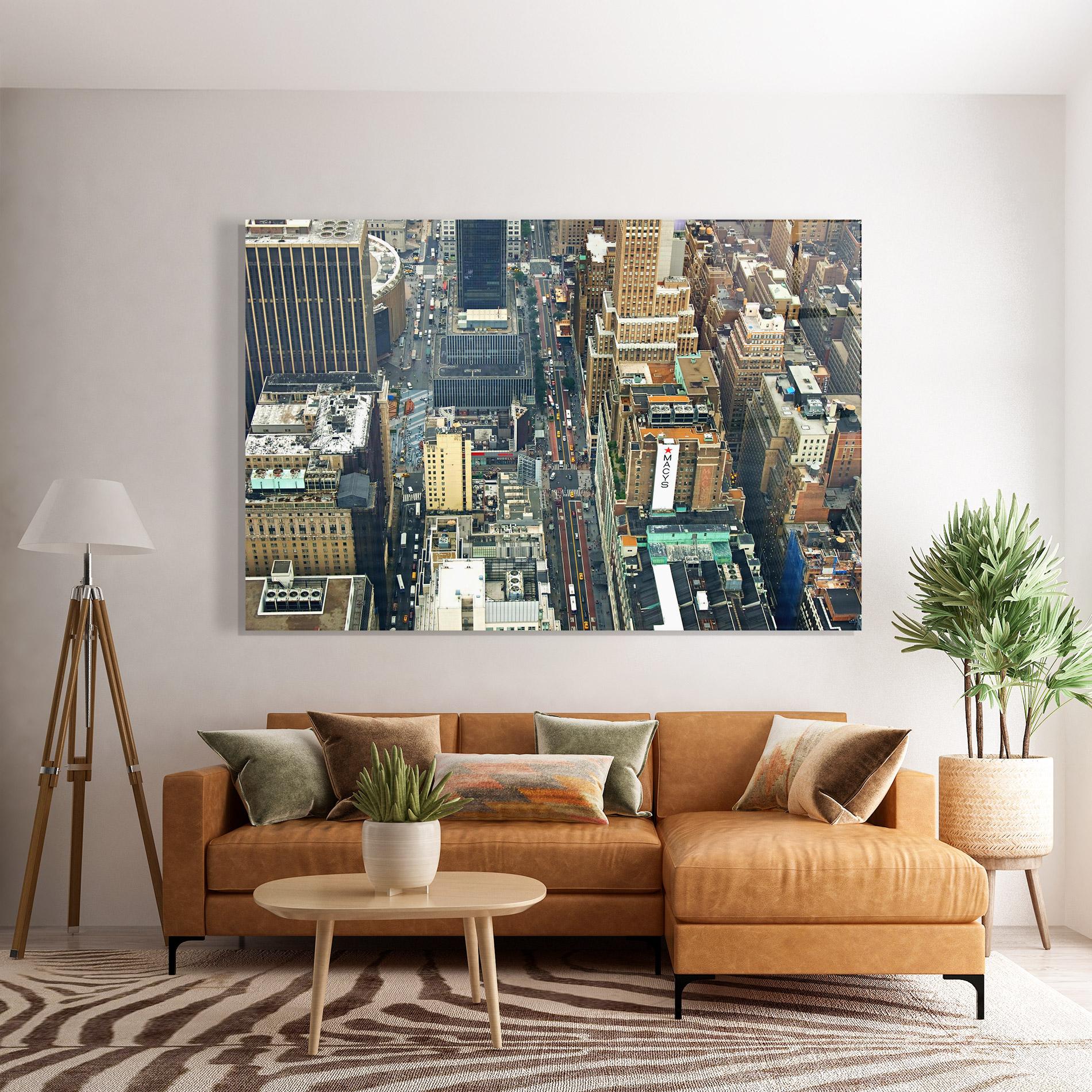 Glasbild Cream Tall Building mockup 7