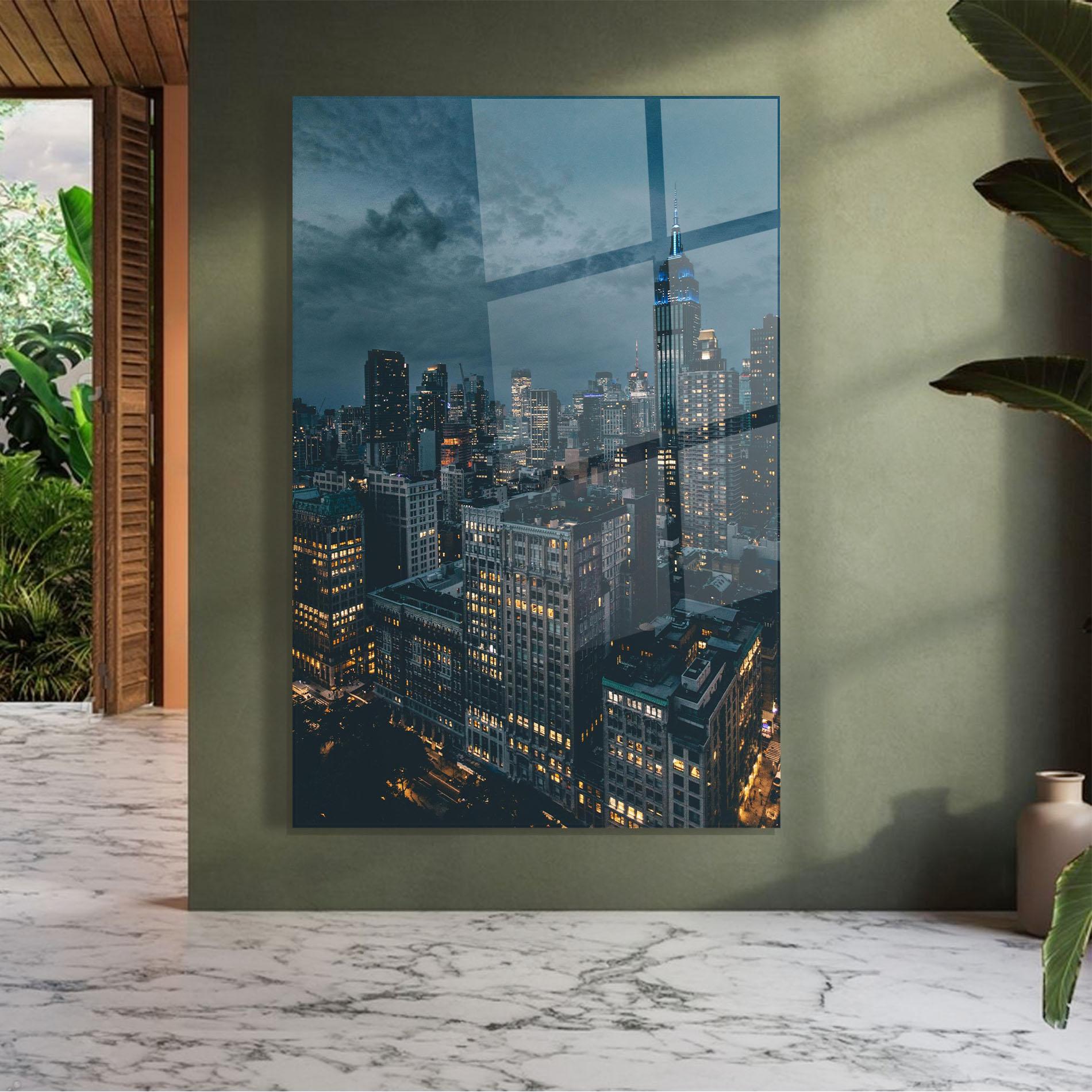 Glasbild City Night mockup 7