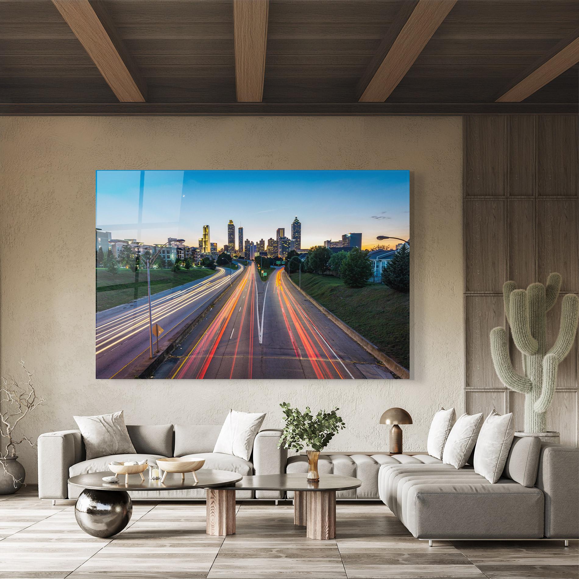 Glasbild Car Lights City mockup 8