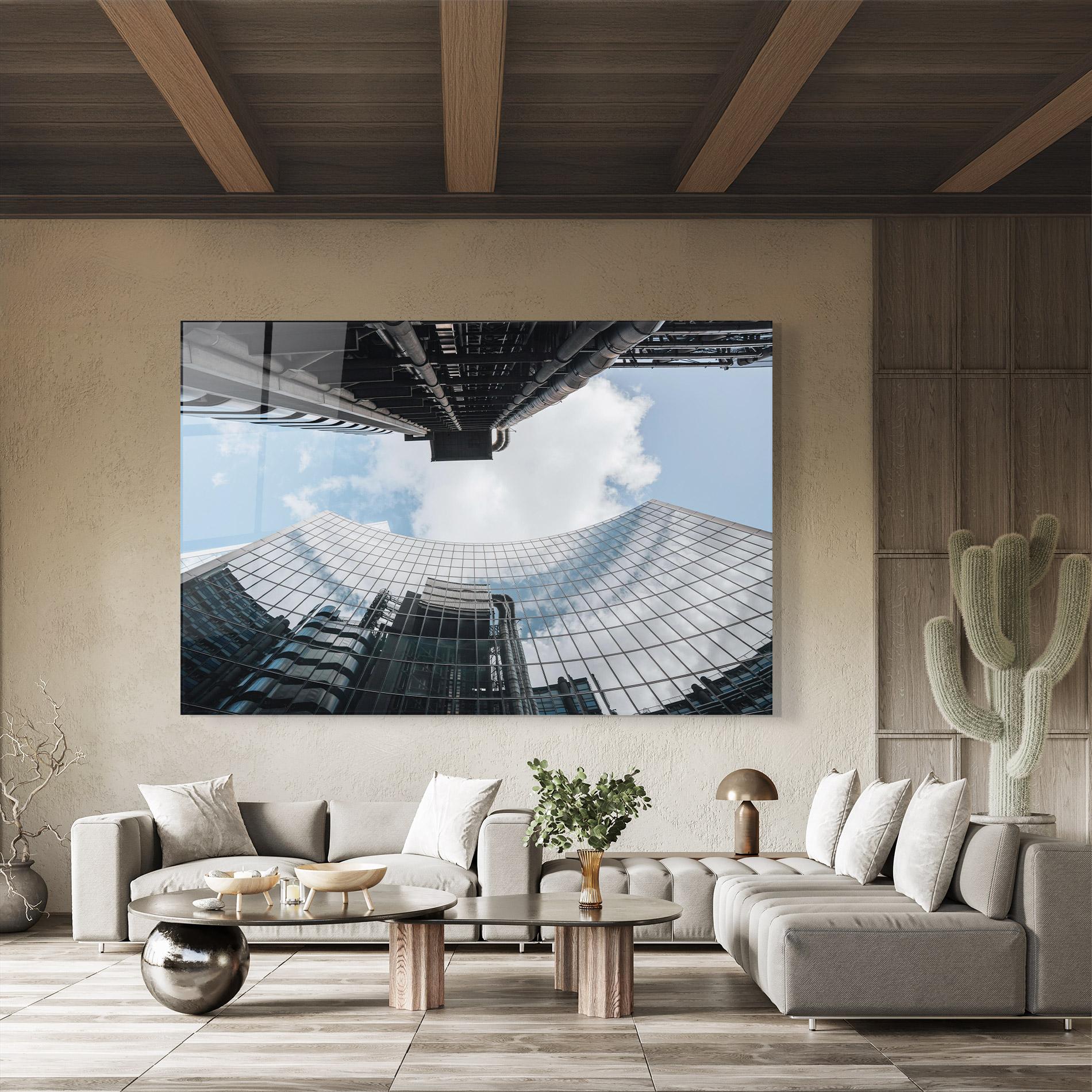 Glasbild Cloud Big Building mockup 8