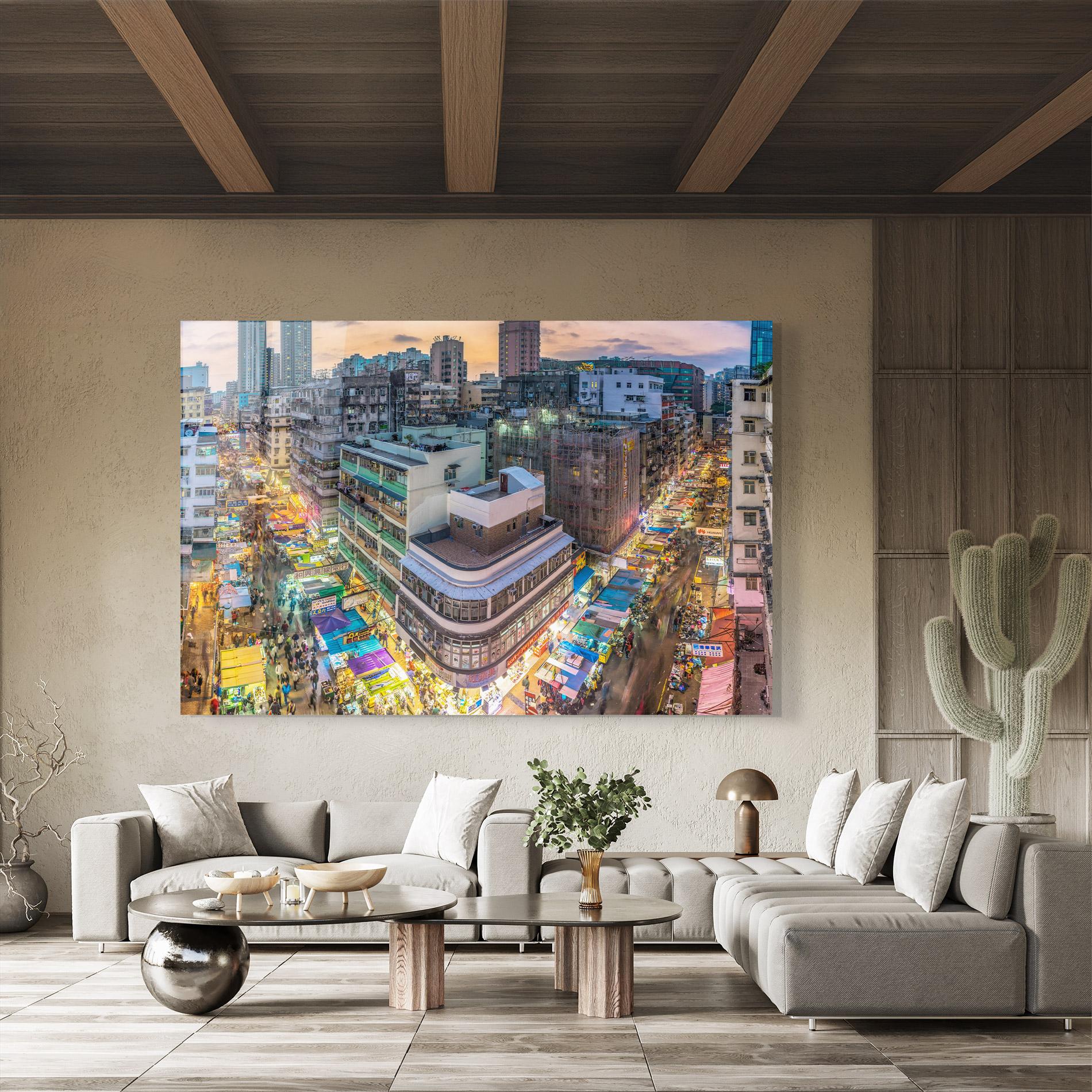 Glasbild Colorful Building mockup 8