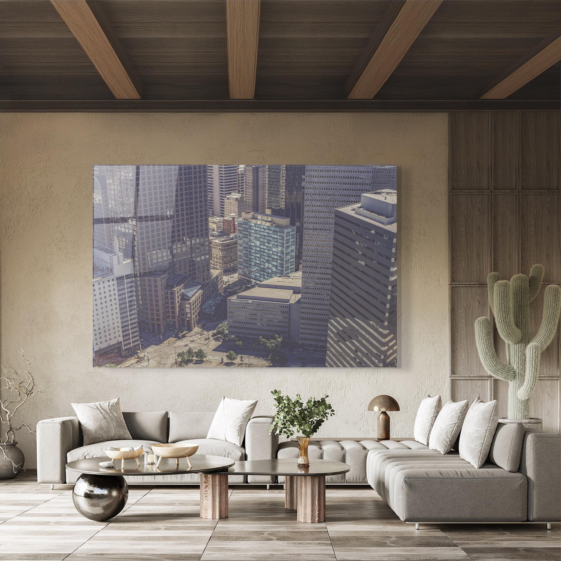 Glasbild Cream Light Building mockup 8