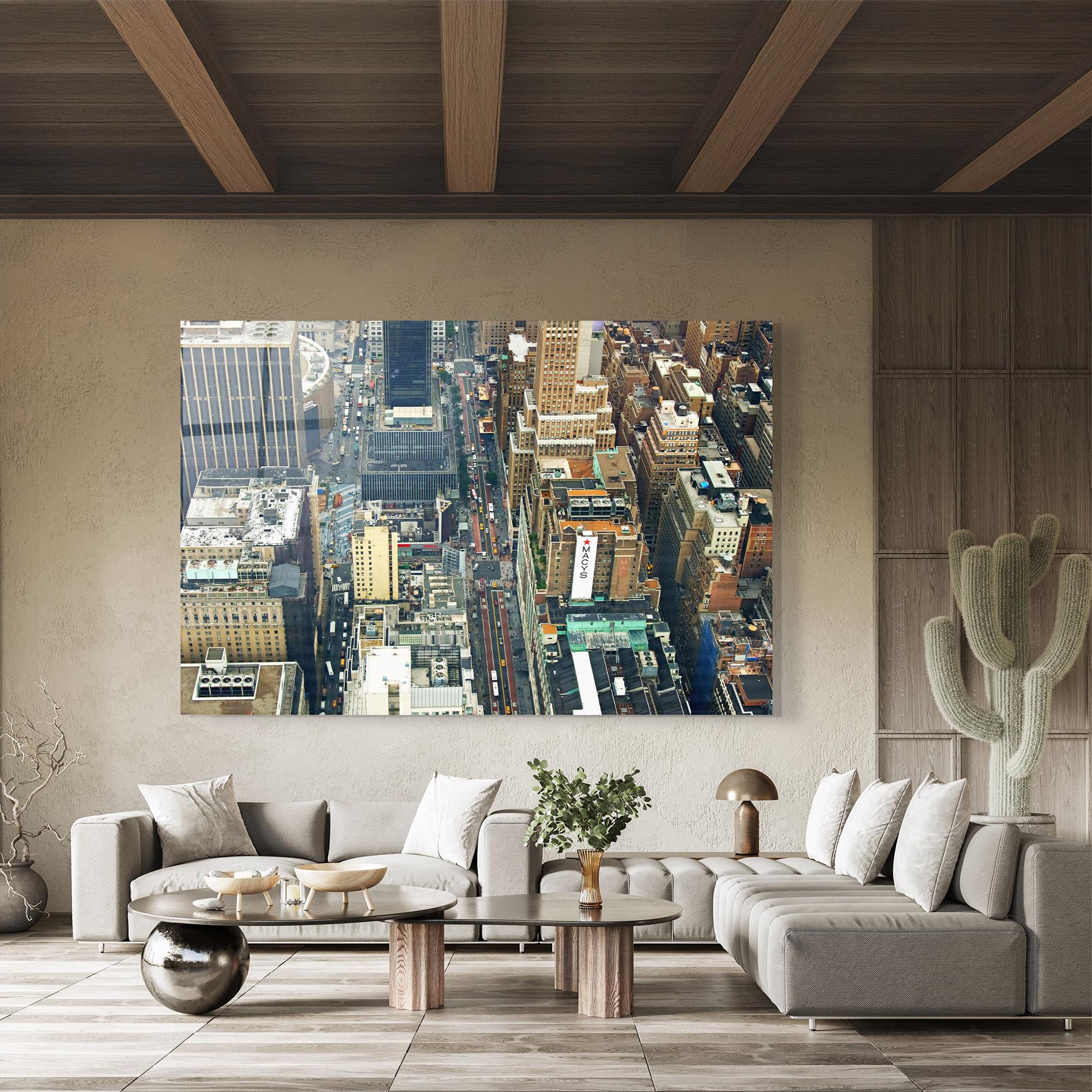 Glasbild Cream Tall Building mockup 8