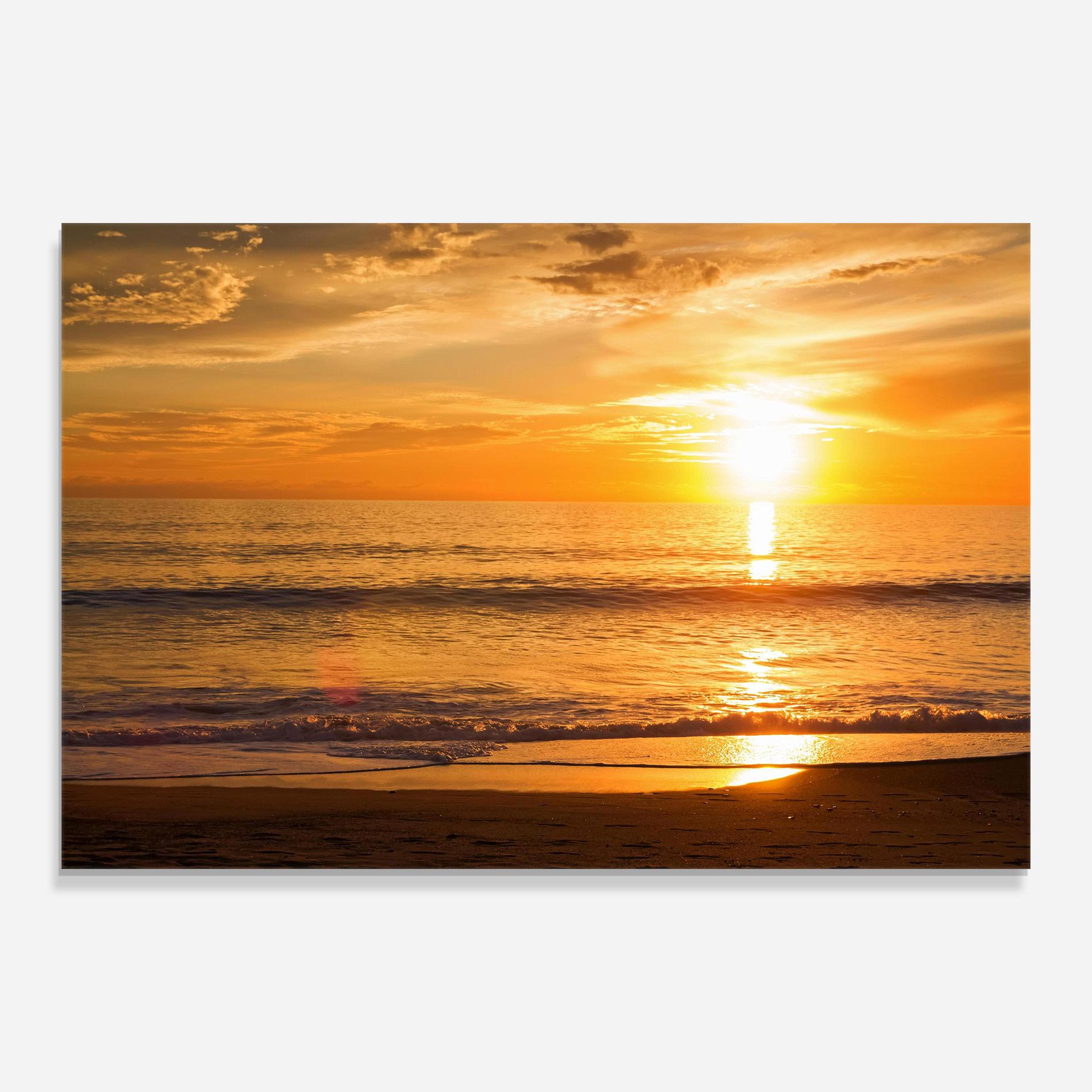 Glasbild Sunset Ocean Coast mockup 0