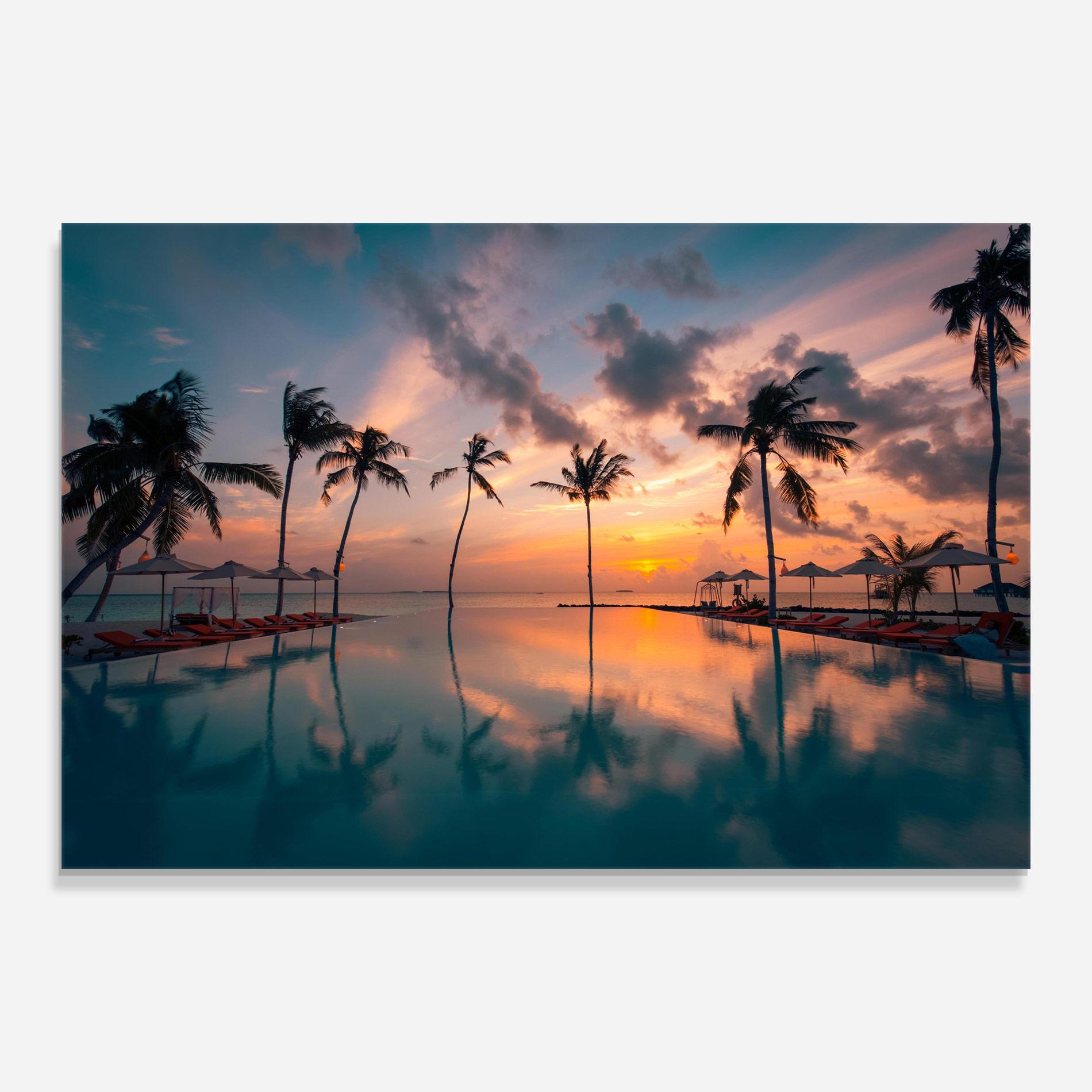 Glasbild Tropical Beach mockup 0