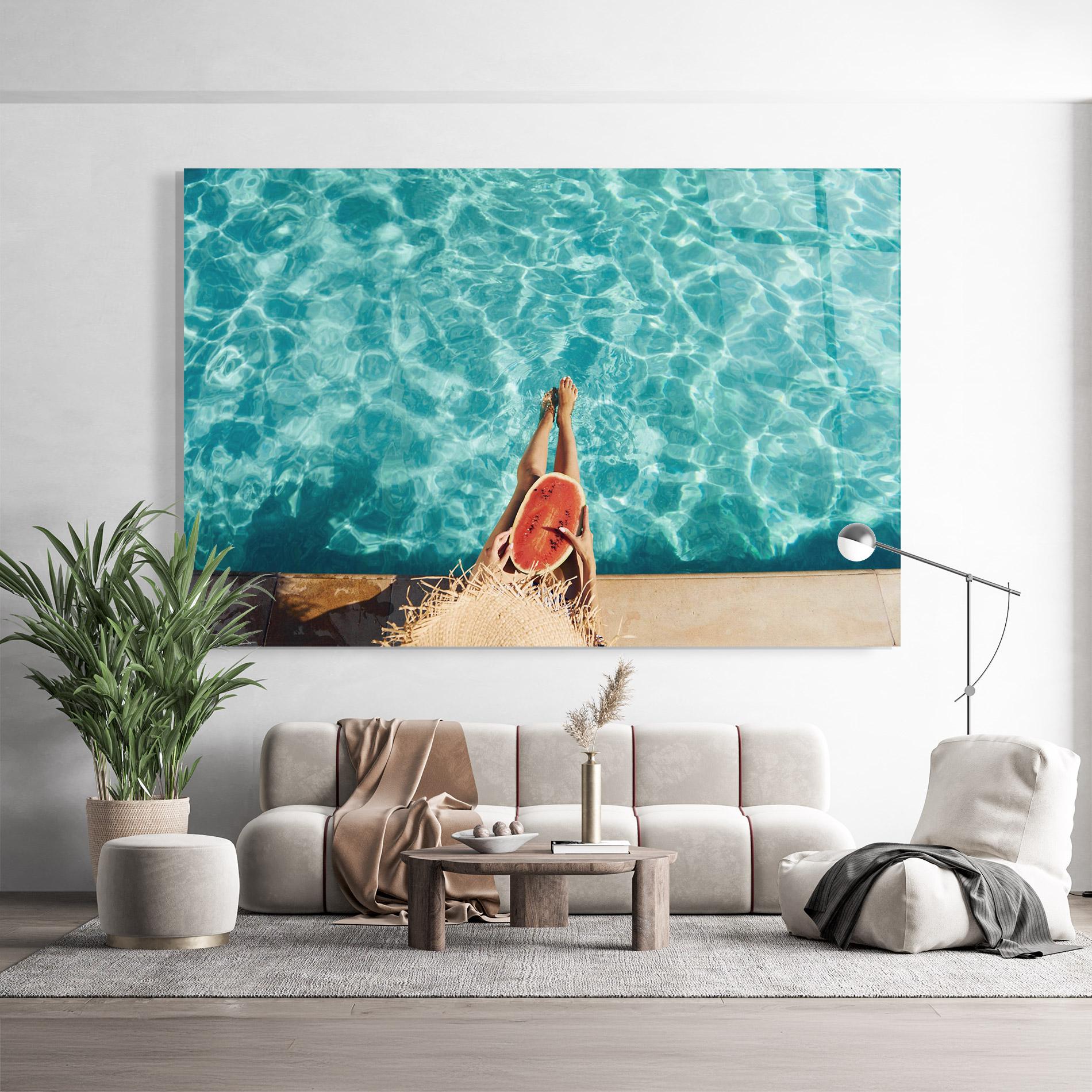 Glasbild Pool Watermelon mockup 9