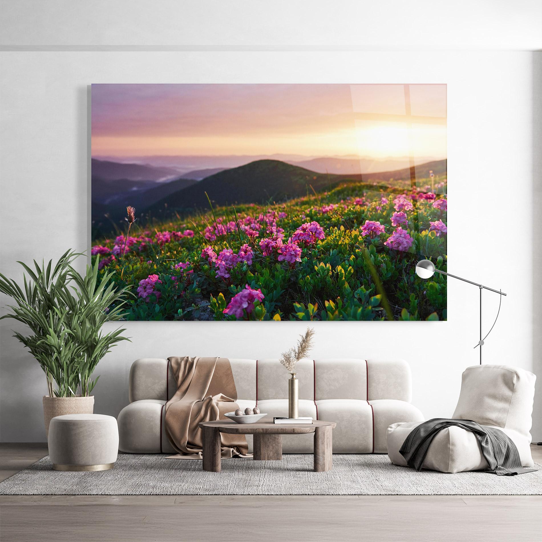 Glasbild Purple Summer Flowers mockup 9