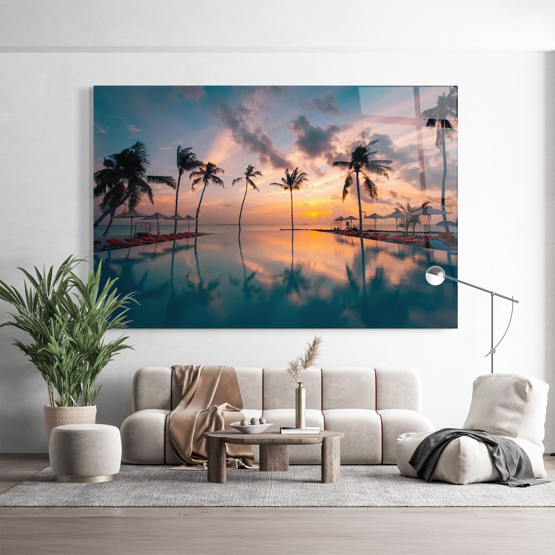 Glasbild Tropical Beach mockup 9