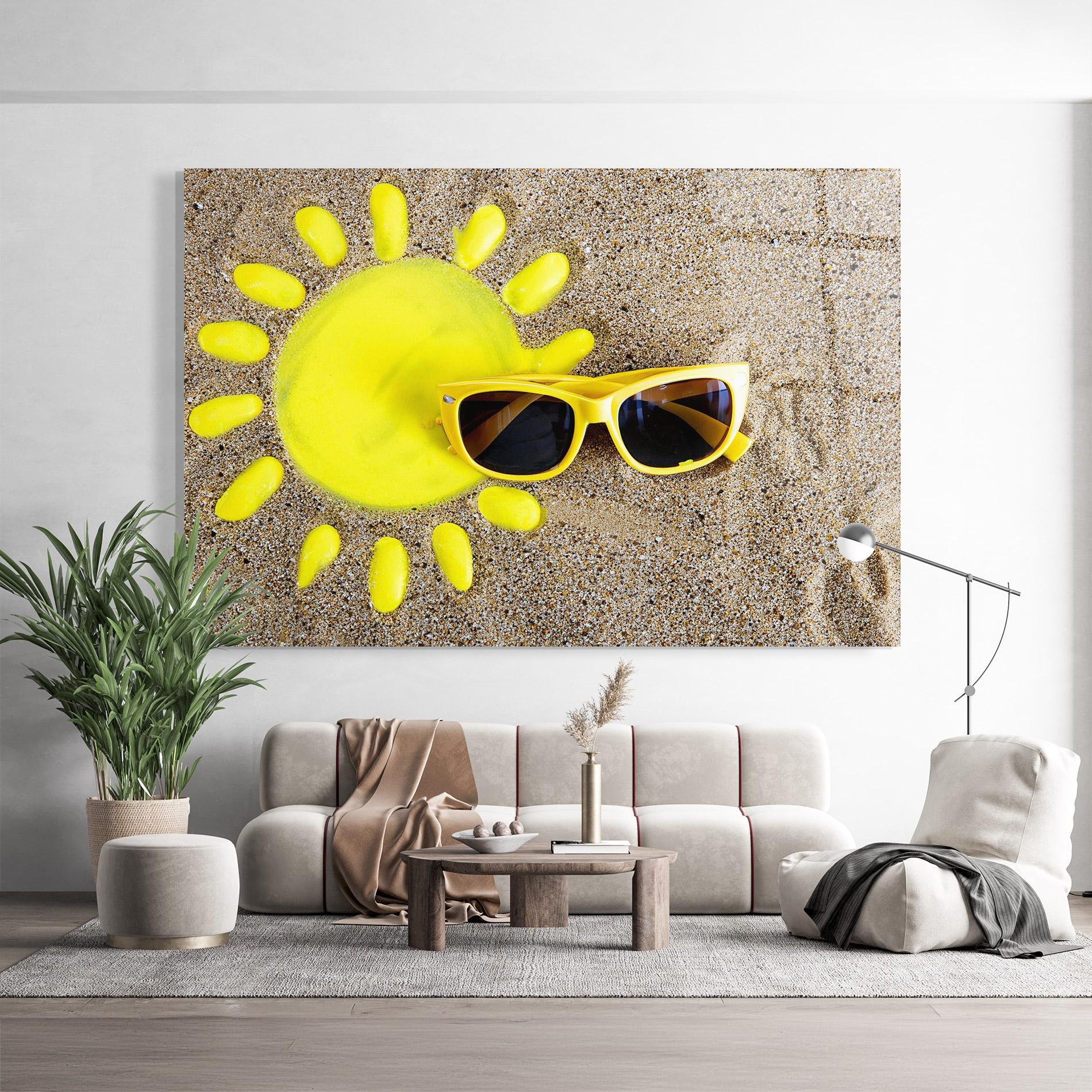 Glasbild Yellow Summer Glasses mockup 9