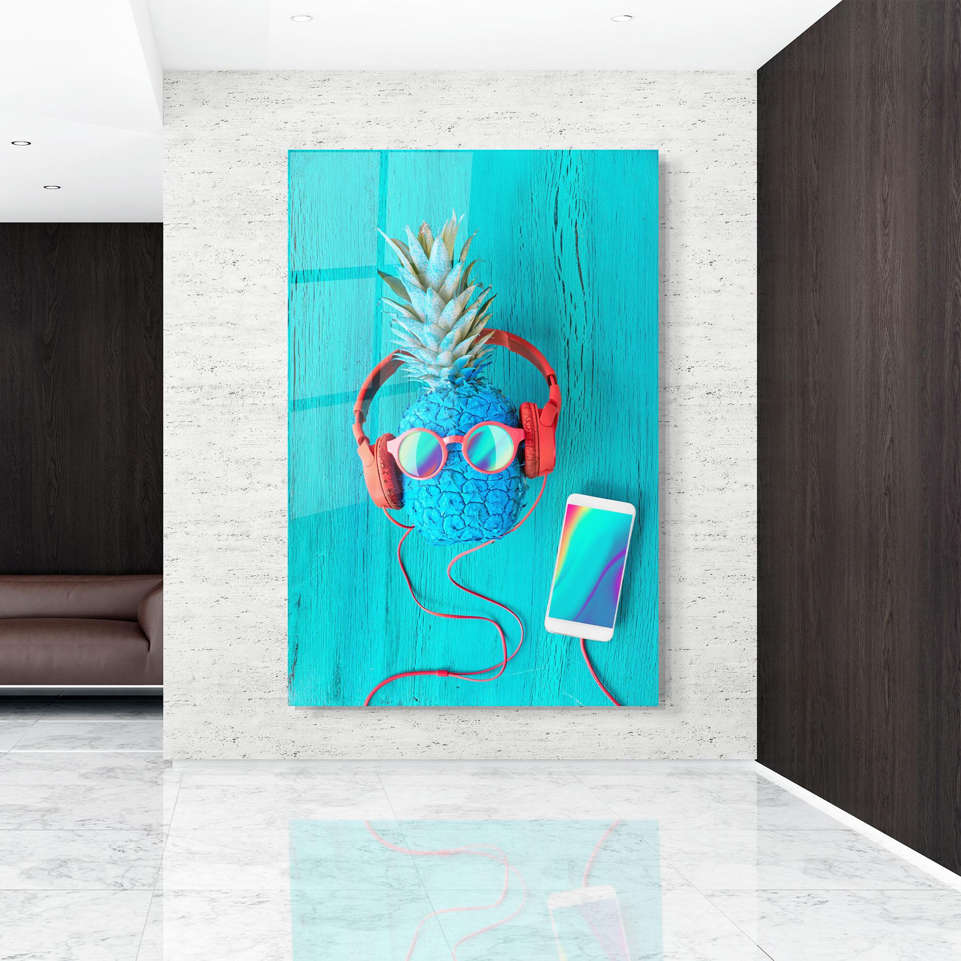 Glasbild Blue Pineapple mockup 9