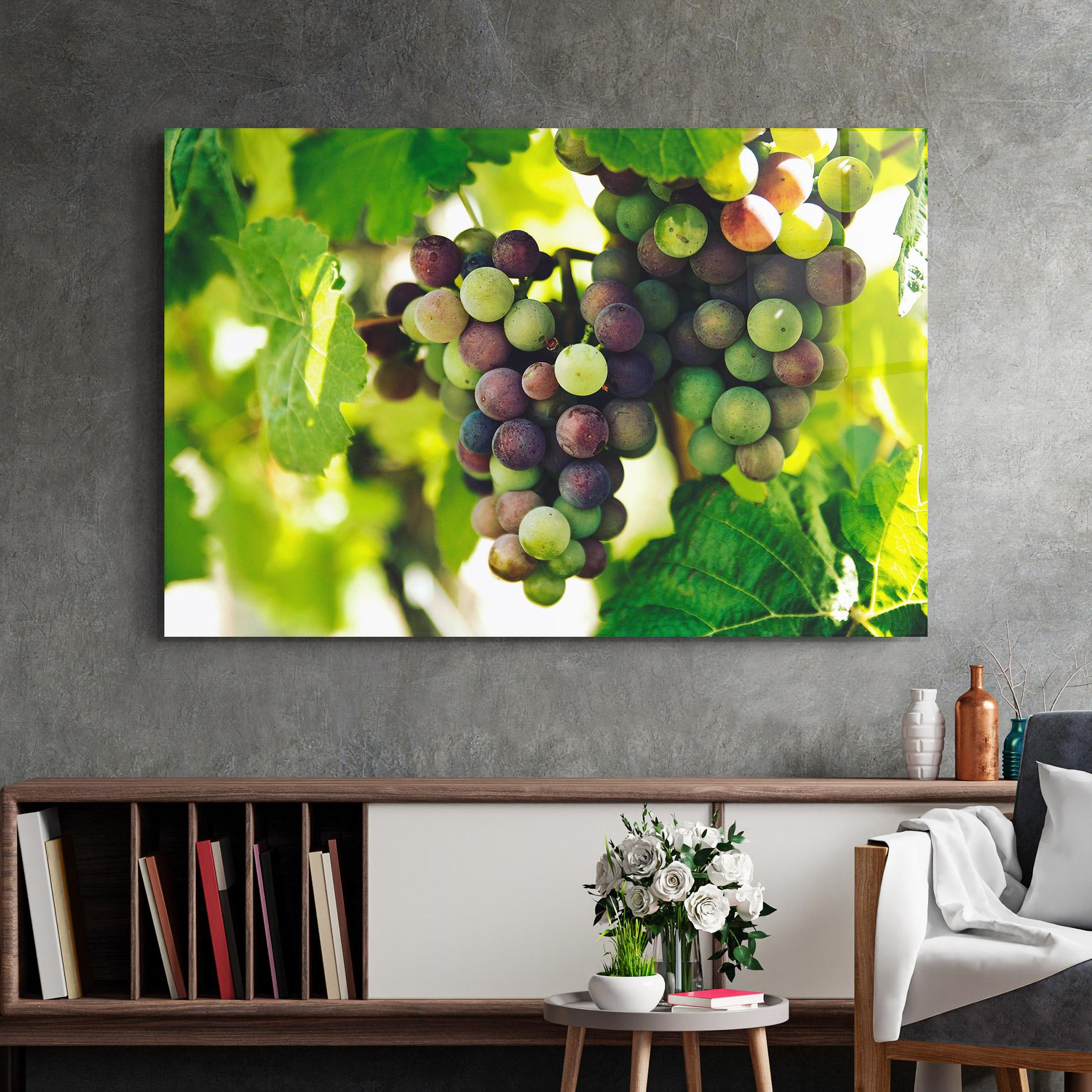 Glasbild Green Grapes mockup 2