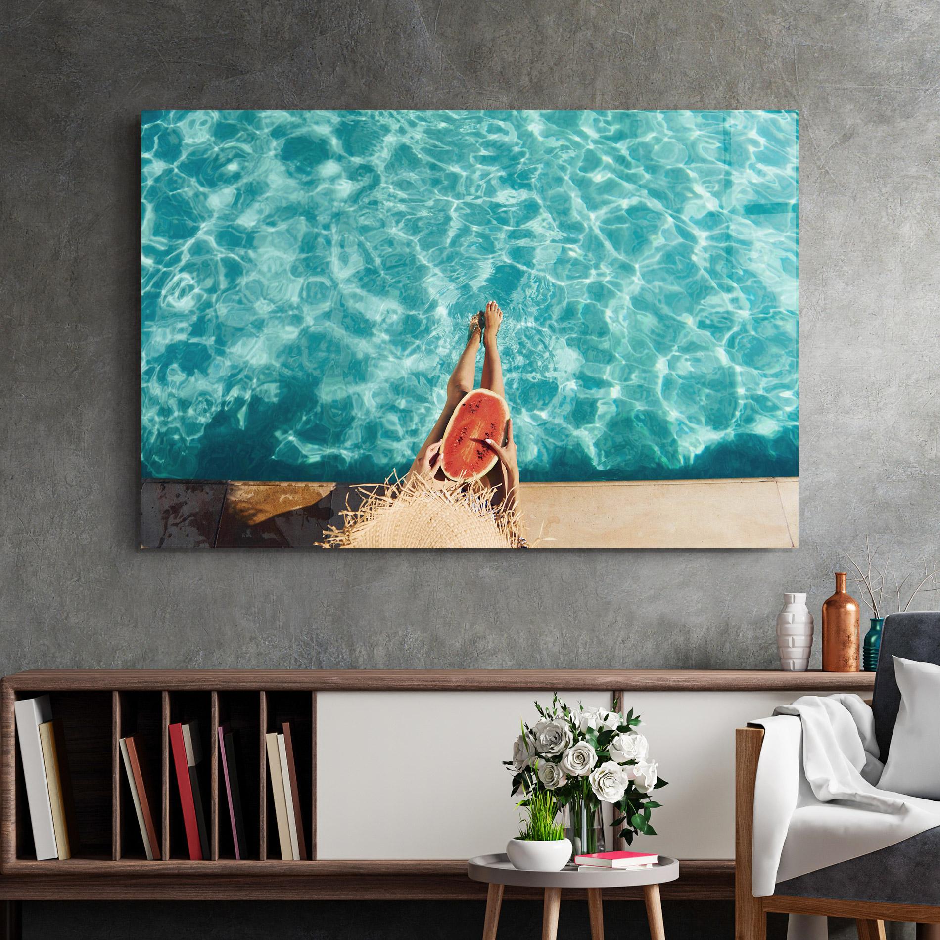 Glasbild Pool Watermelon mockup 2