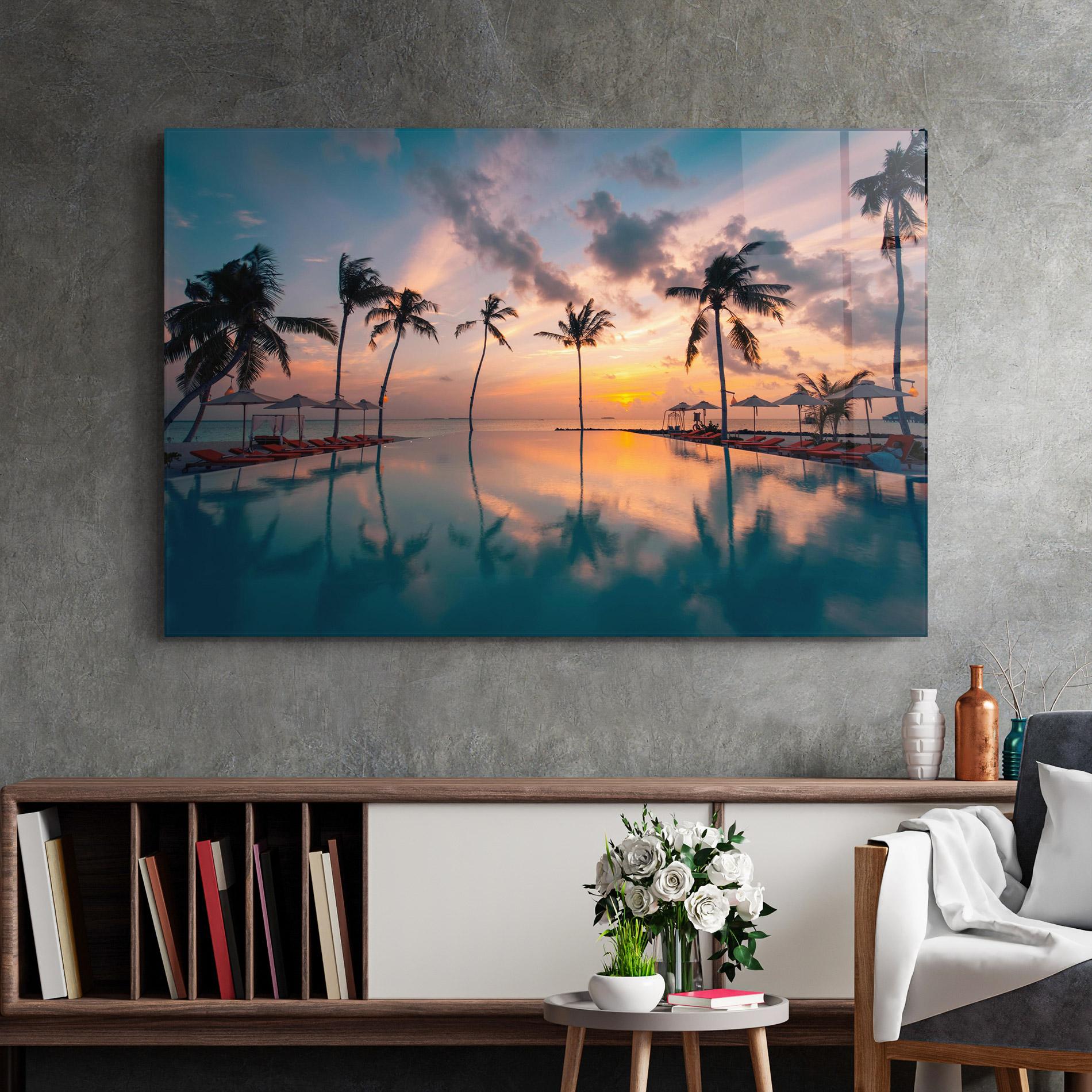 Glasbild Tropical Beach mockup 2