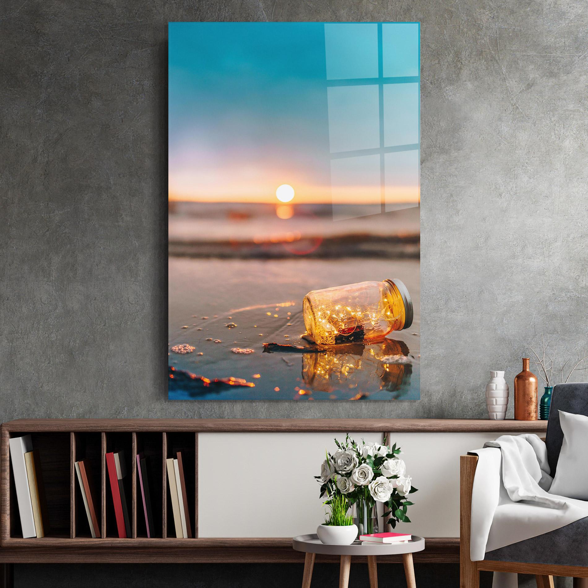 Glasbild Jar With Lights mockup 2