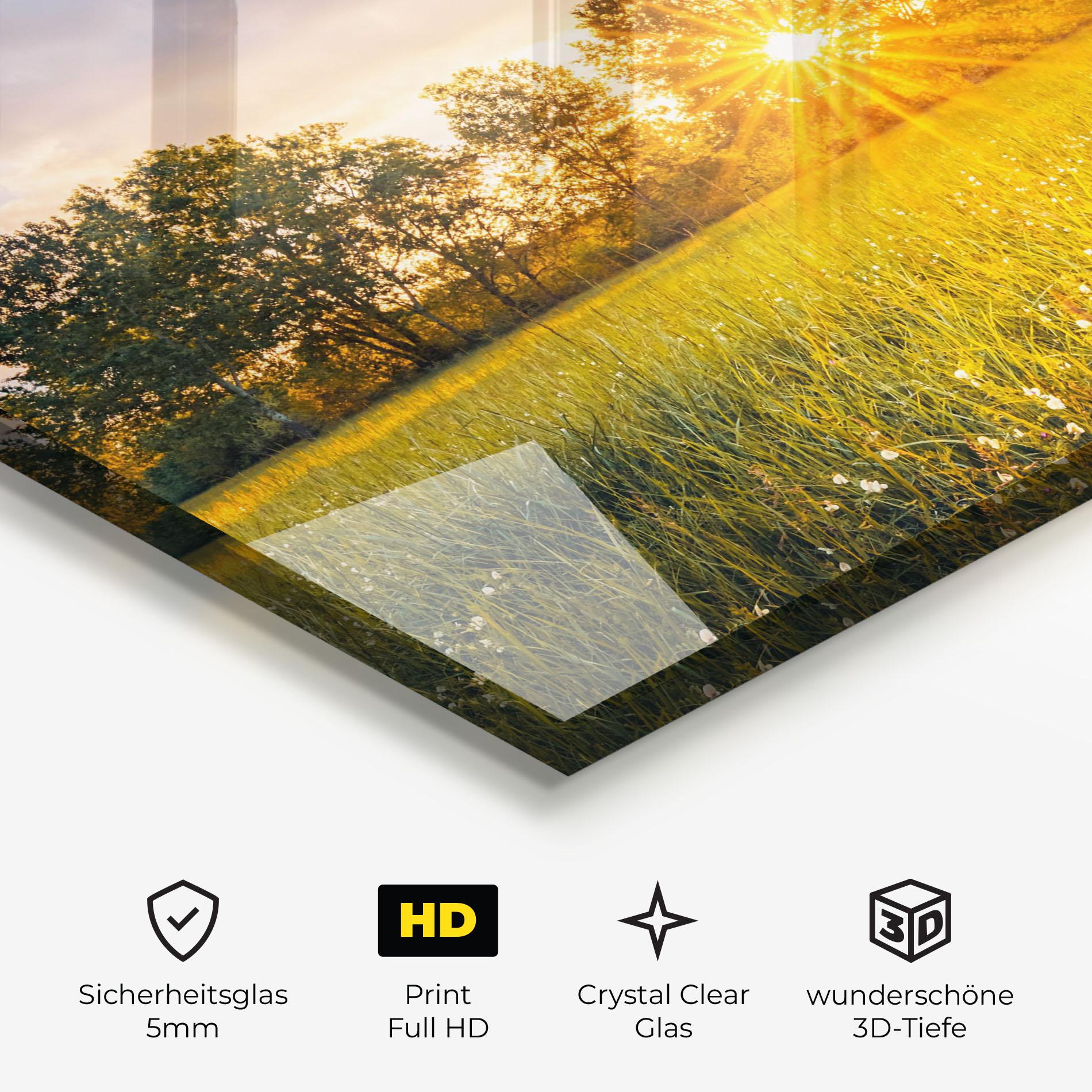 Glasbild Blossoming Meadow mockup 3