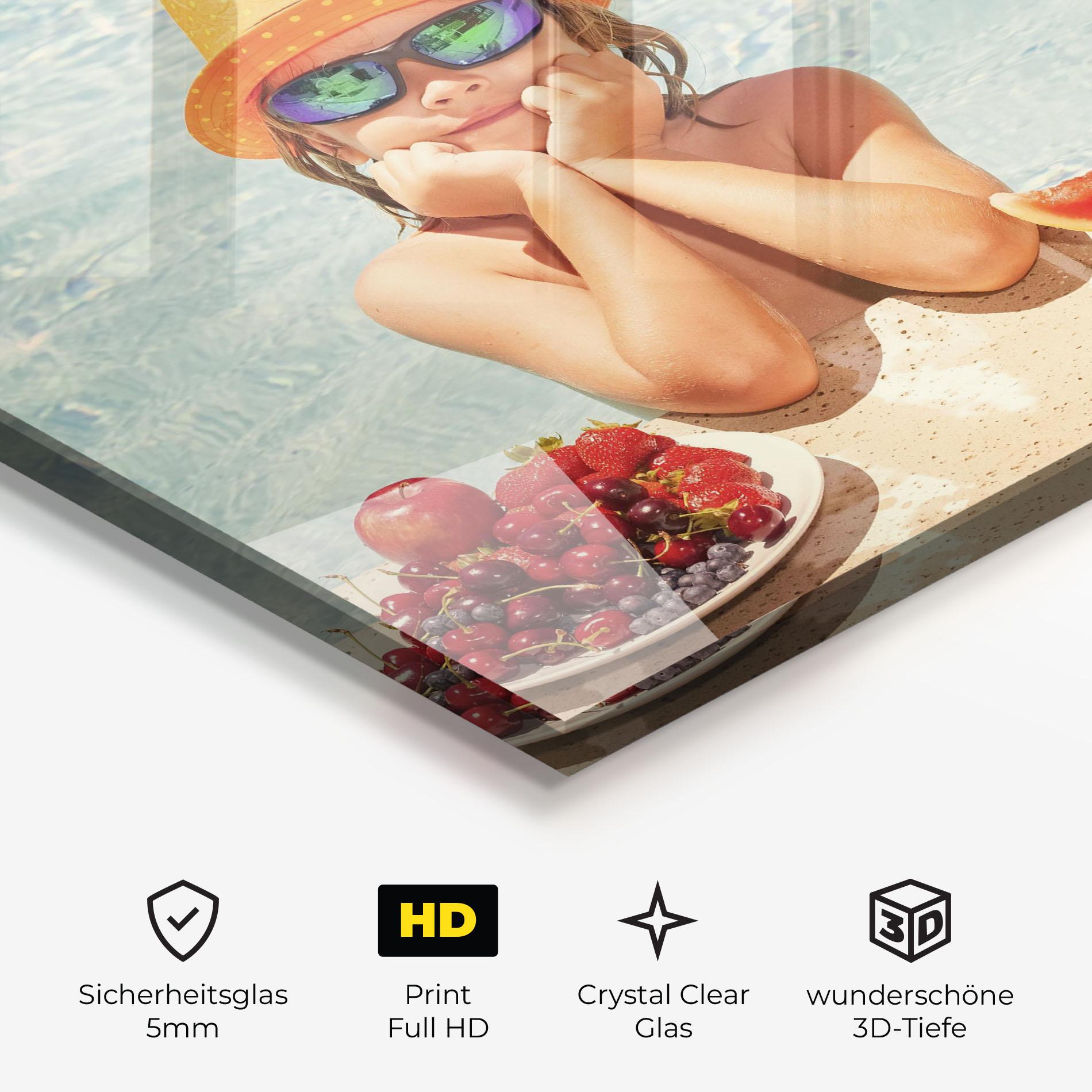 Glasbild Child Swimming mockup 3