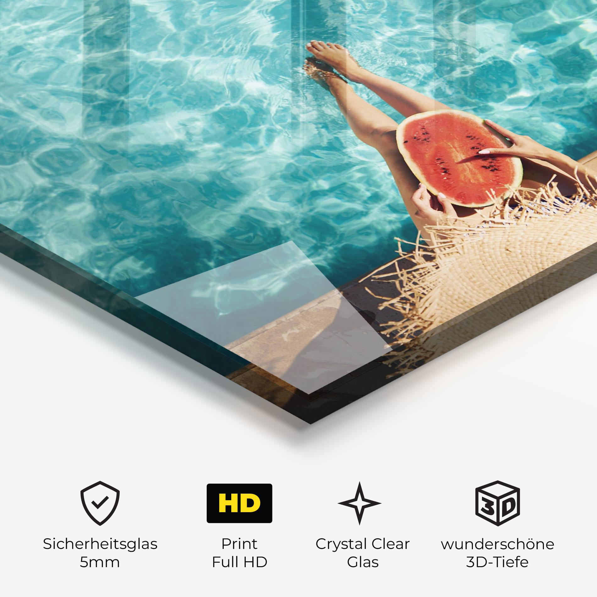 Glasbild Pool Watermelon mockup 3