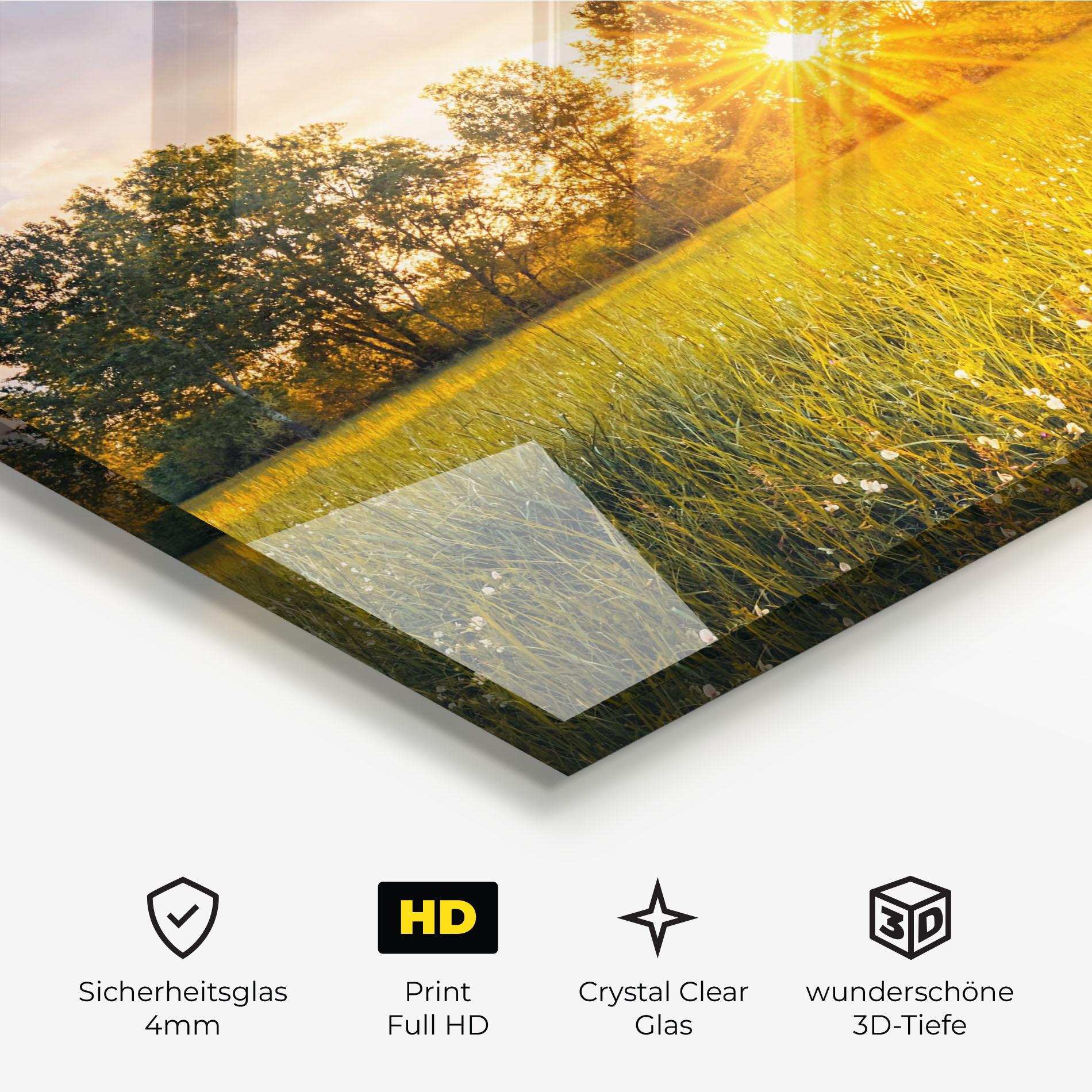 Glasbild Blossoming Meadow mockup 3