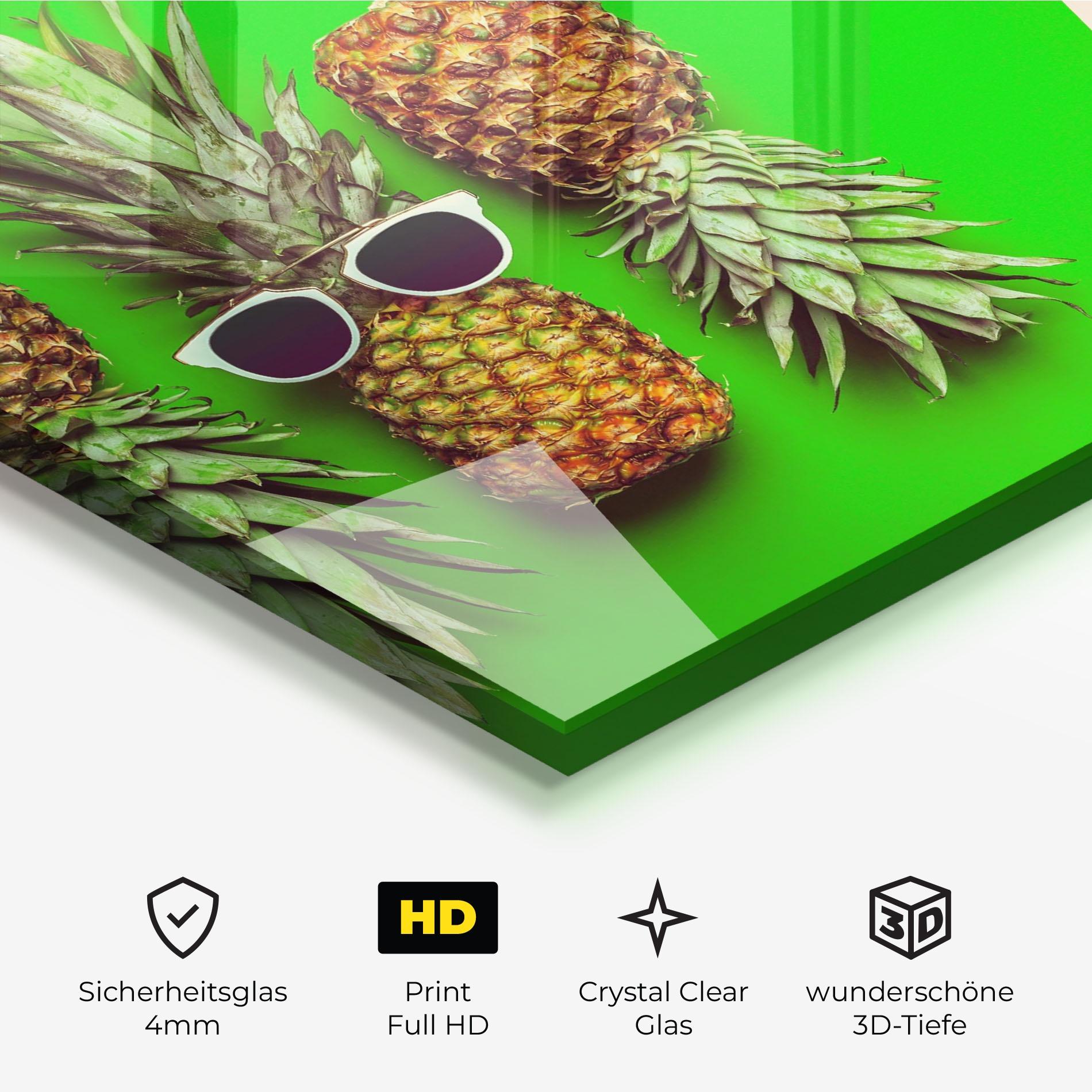 Glasbild Green Pineapple mockup 3
