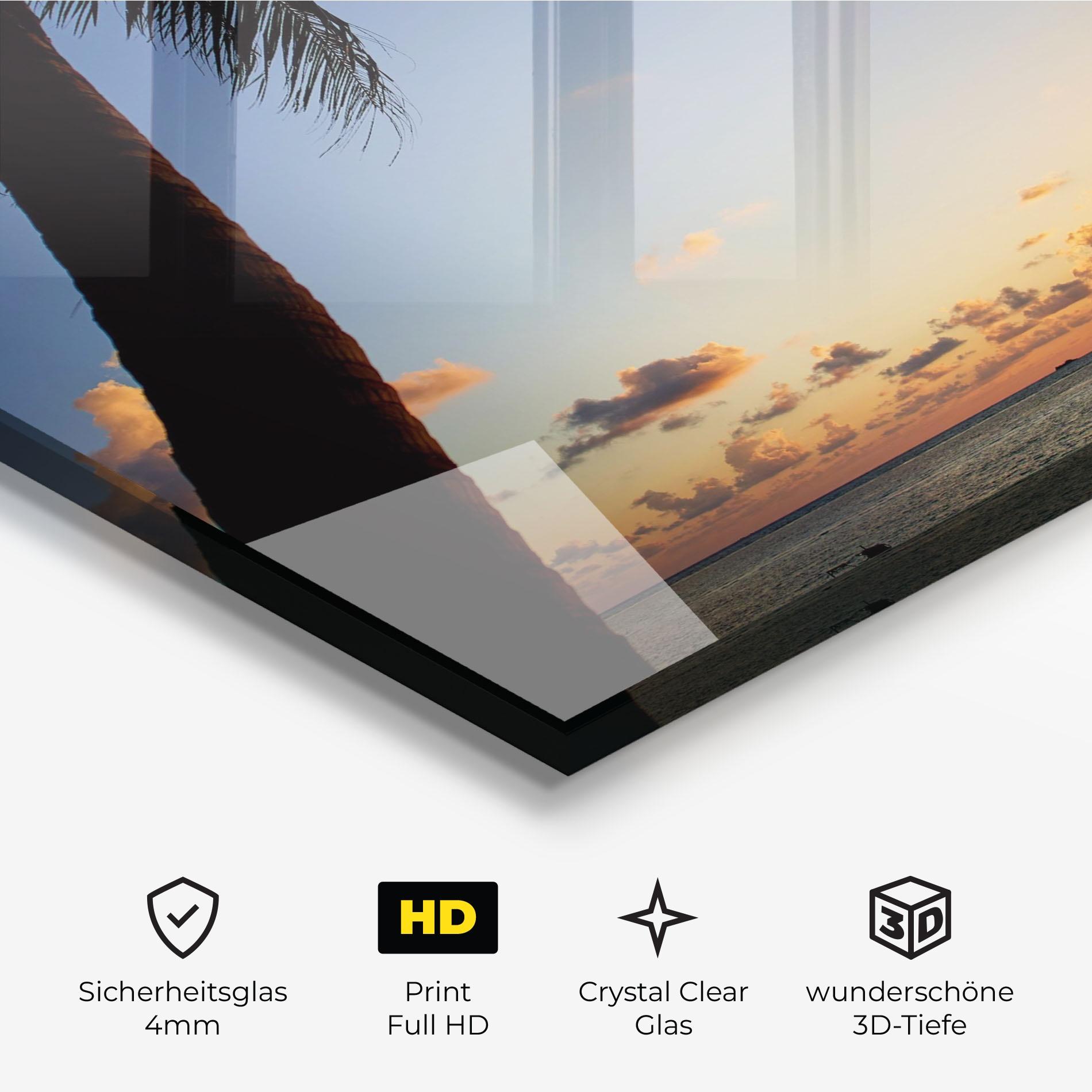 Glasbild Palm Tree Silhouette mockup 3