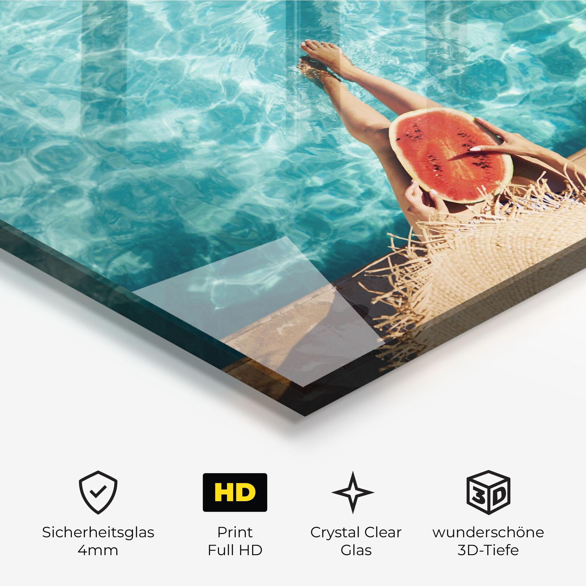 Glasbild Pool Watermelon mockup 3