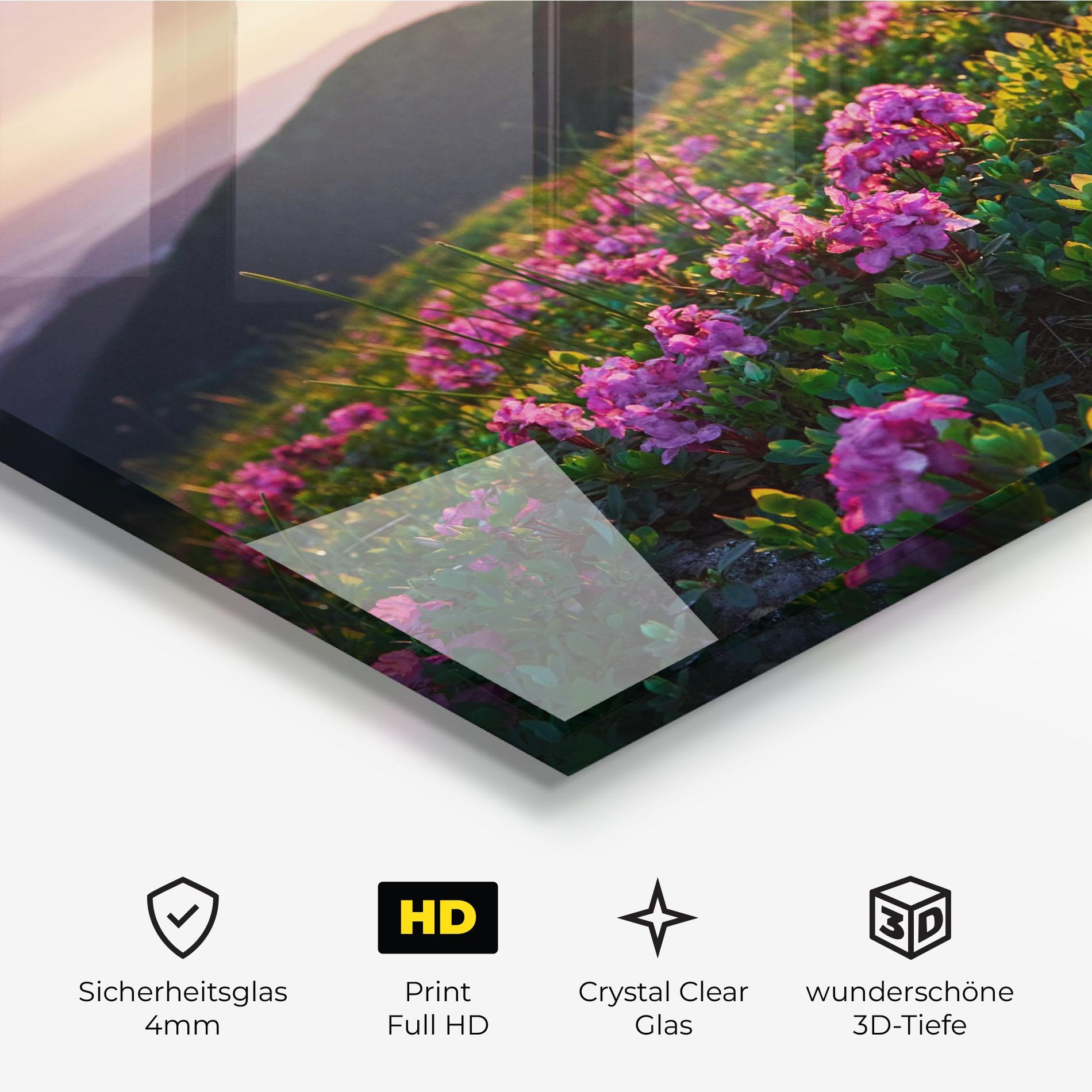 Glasbild Purple Summer Flowers mockup 3