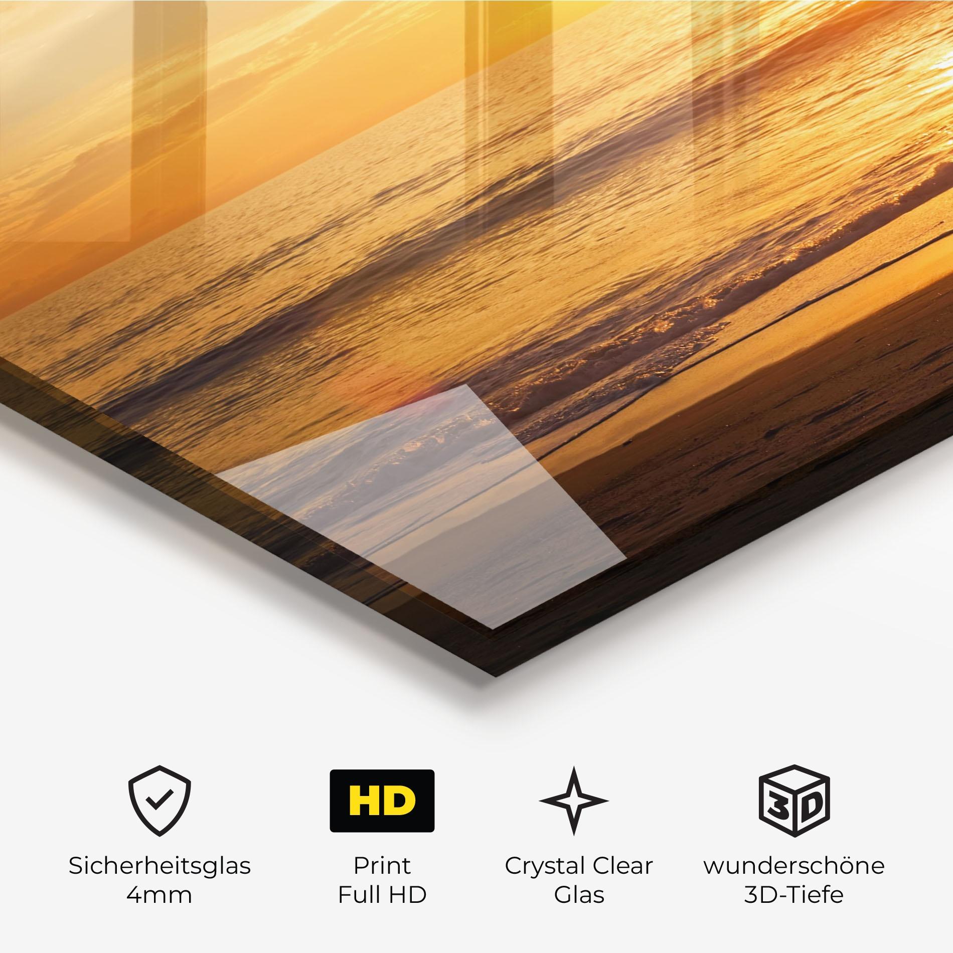 Glasbild Sunset Ocean Coast mockup 3