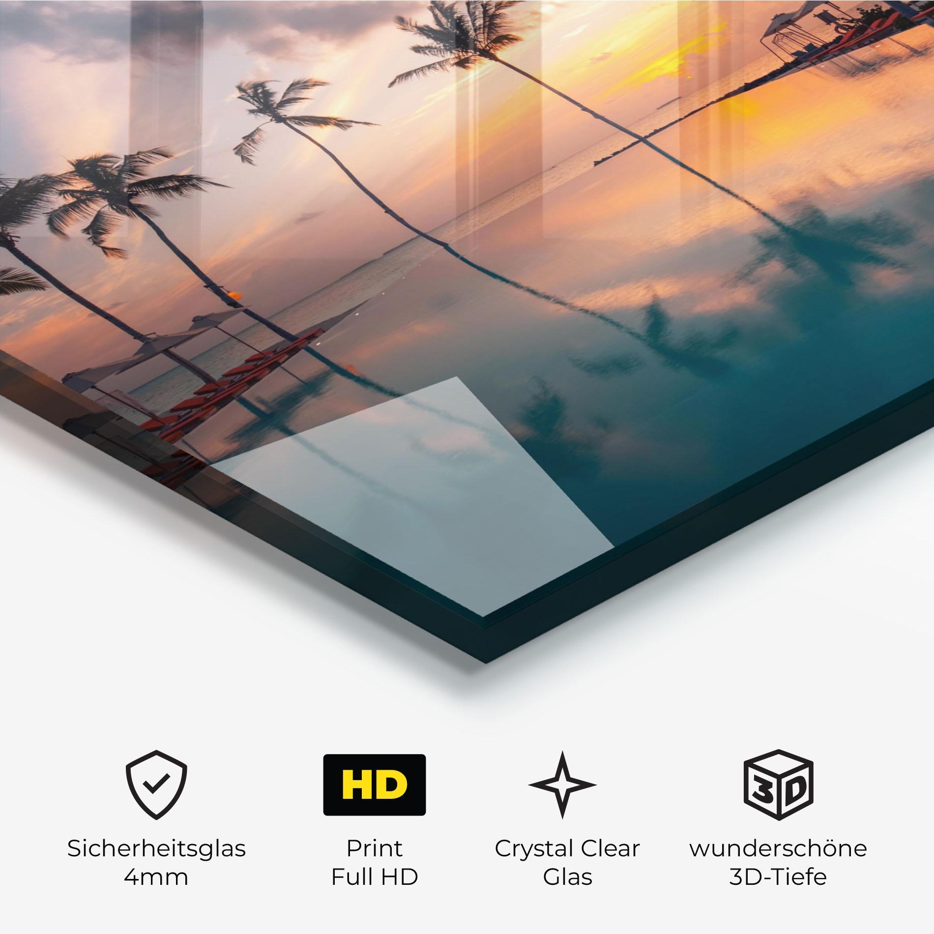 Glasbild Tropical Beach mockup 3