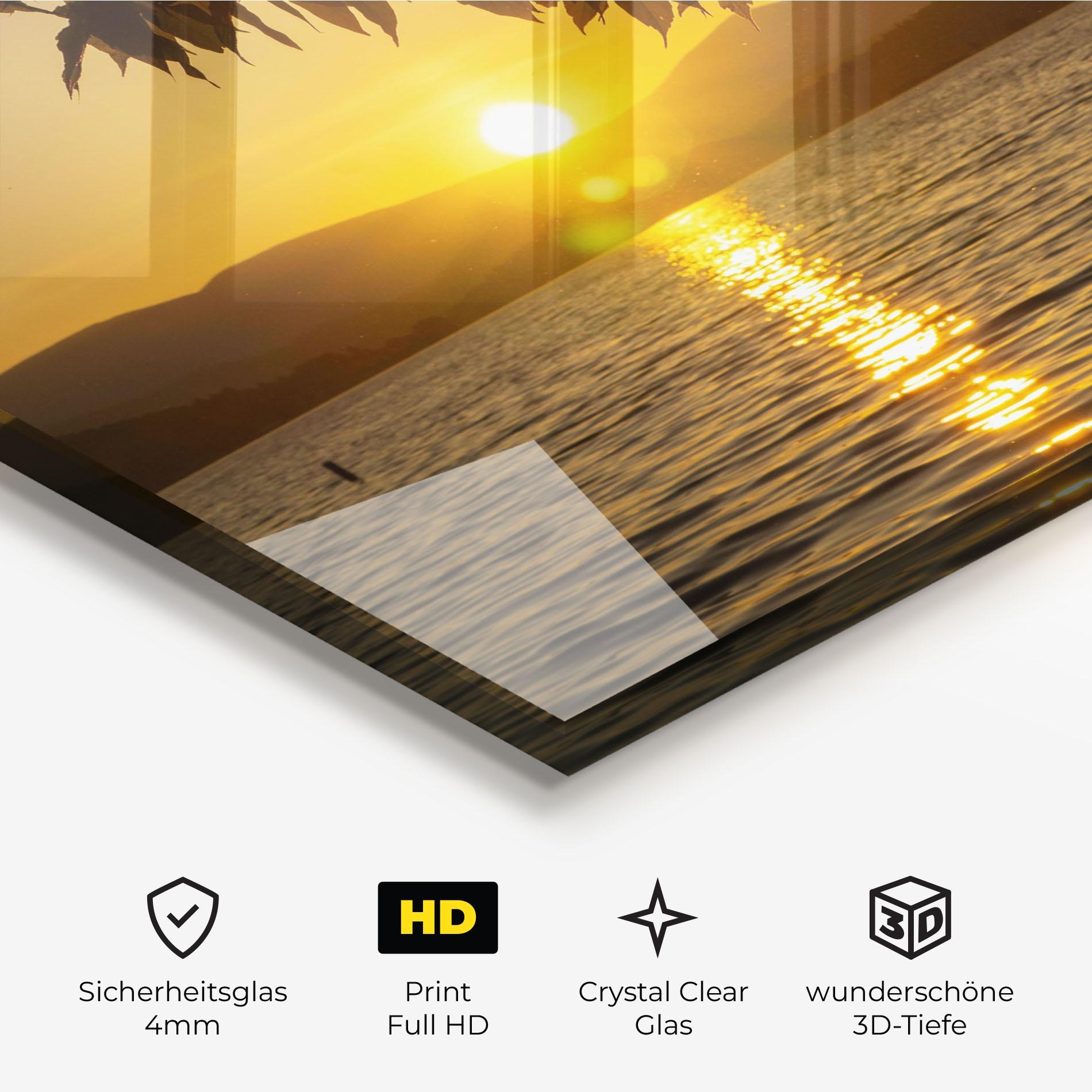 Glasbild Yellow Sunrise mockup 3
