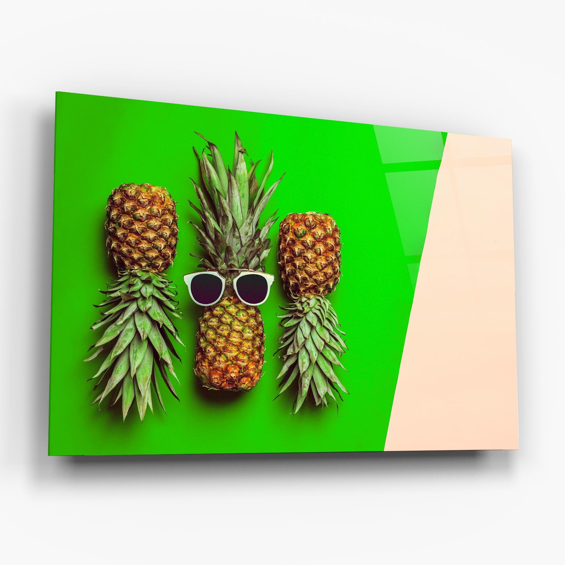 Glasbild Green Pineapple mockup 6