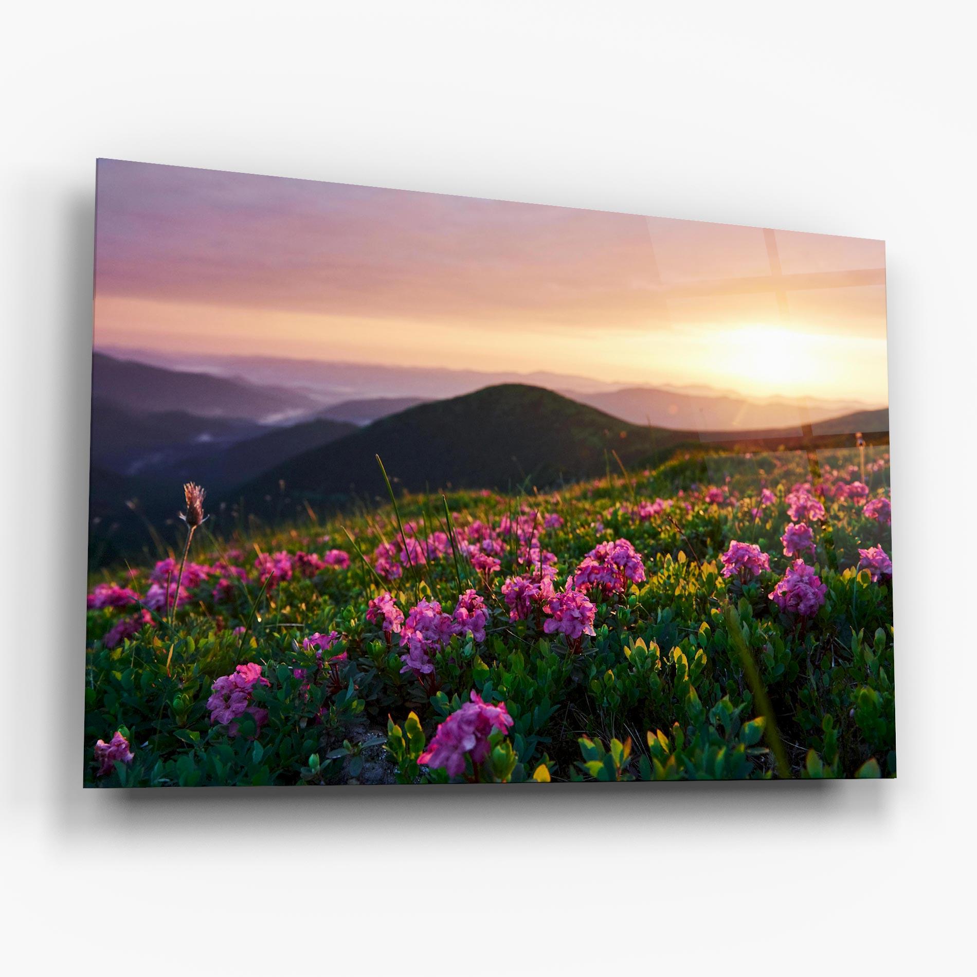 Glasbild Purple Summer Flowers mockup 6