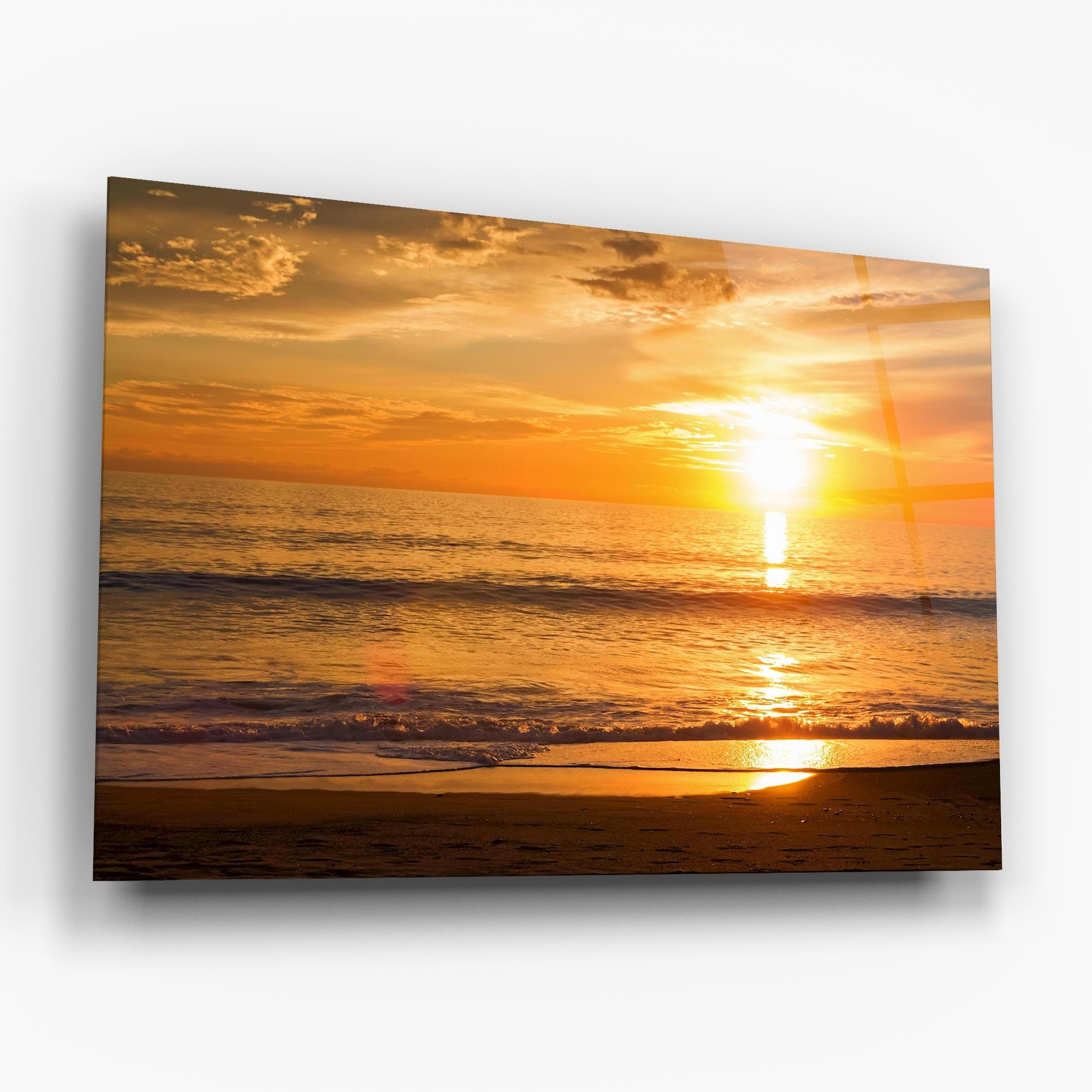 Glasbild Sunset Ocean Coast mockup 6