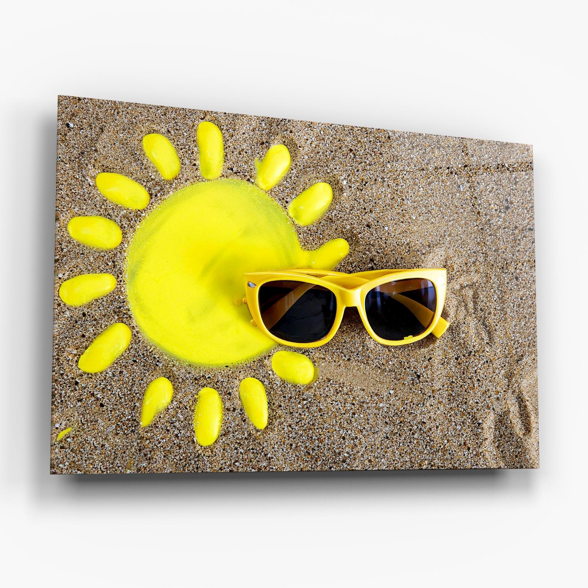 Glasbild Yellow Summer Glasses mockup 6