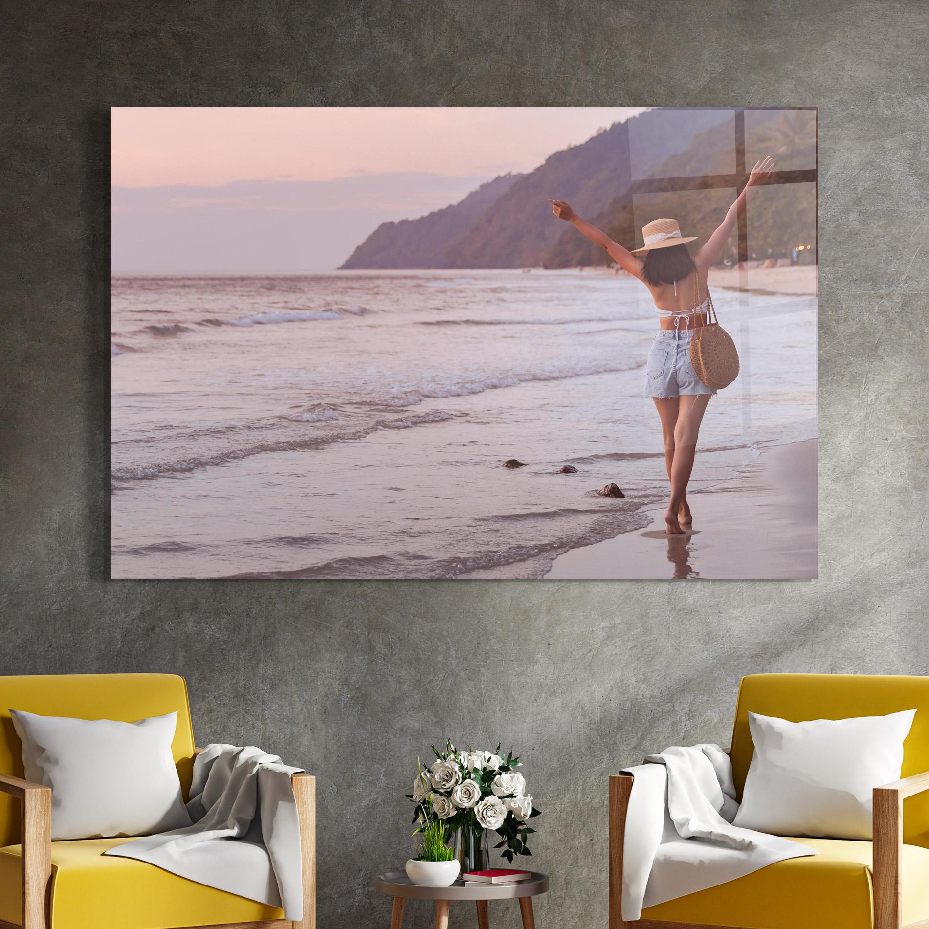 Glasbild Beach Traveler mockup 4