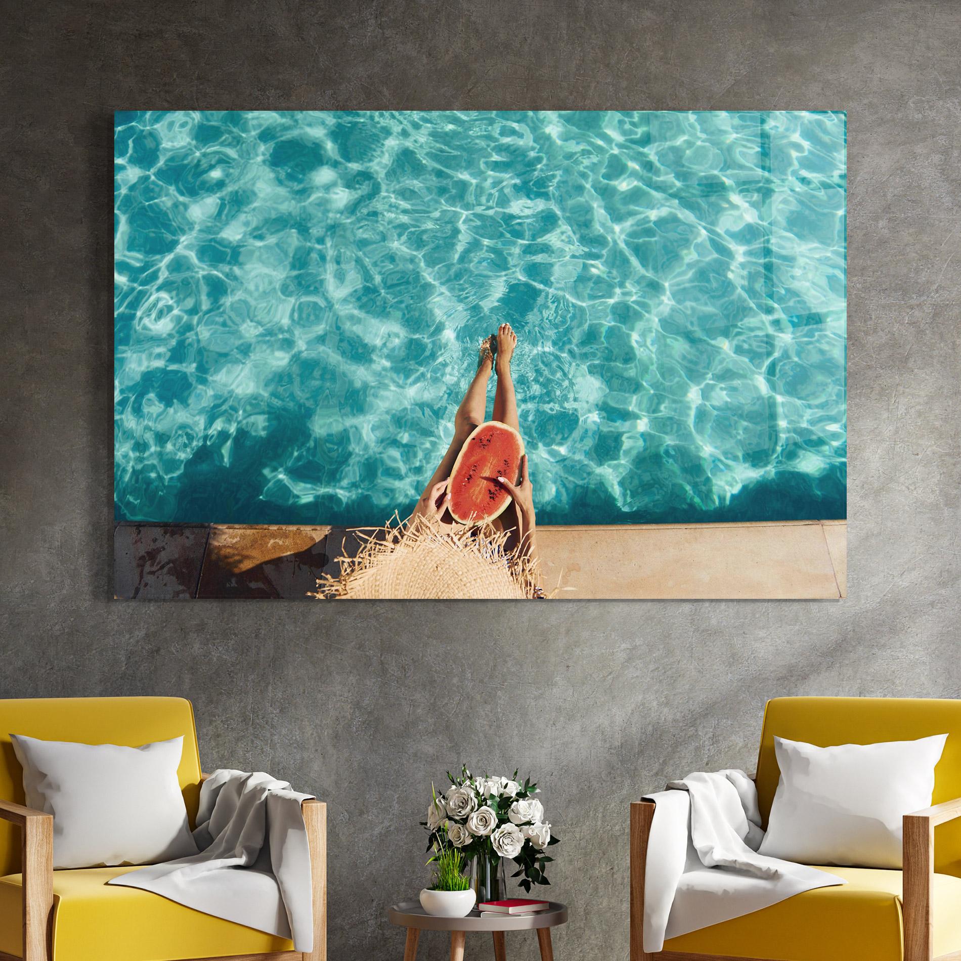 Glasbild Pool Watermelon mockup 4