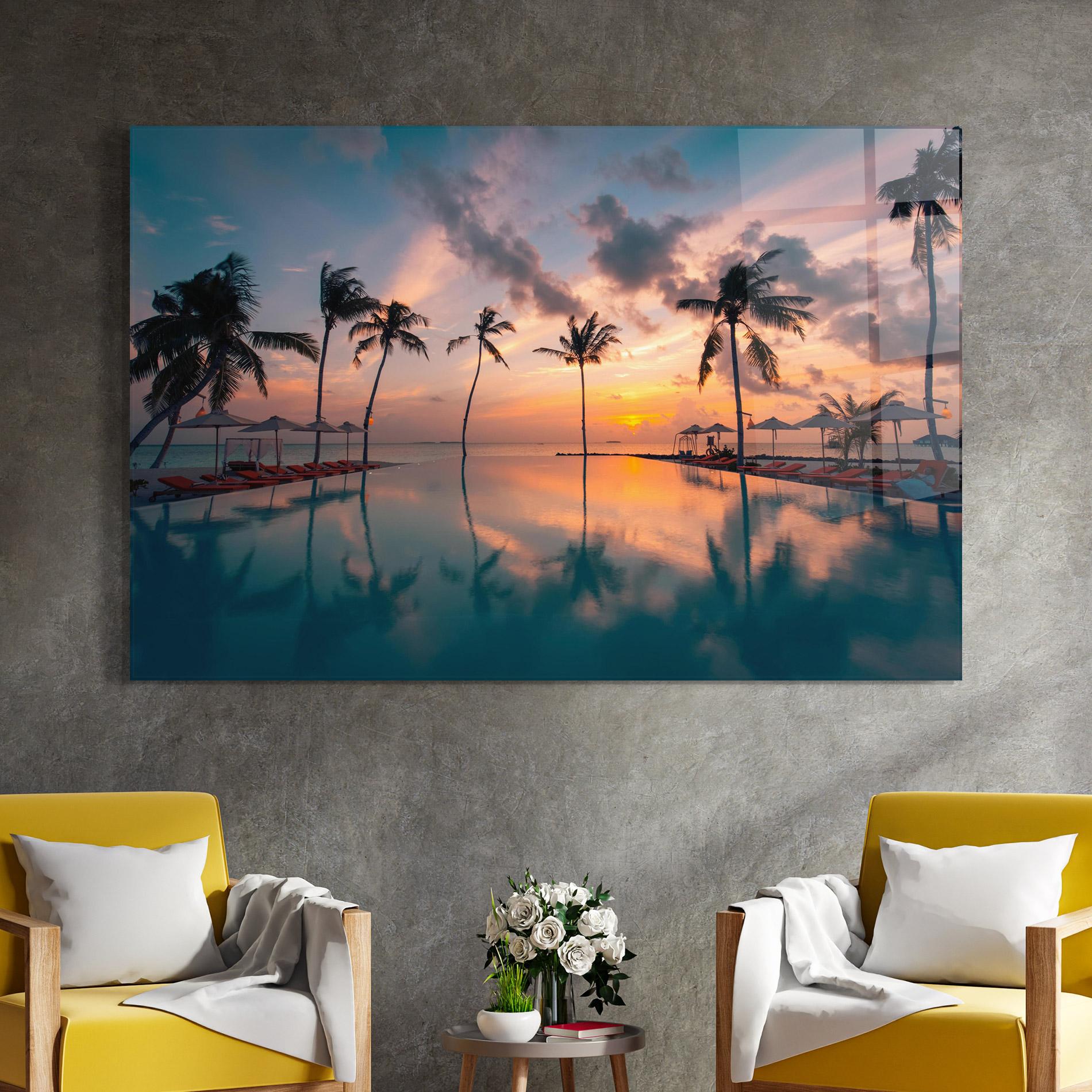 Glasbild Tropical Beach mockup 4