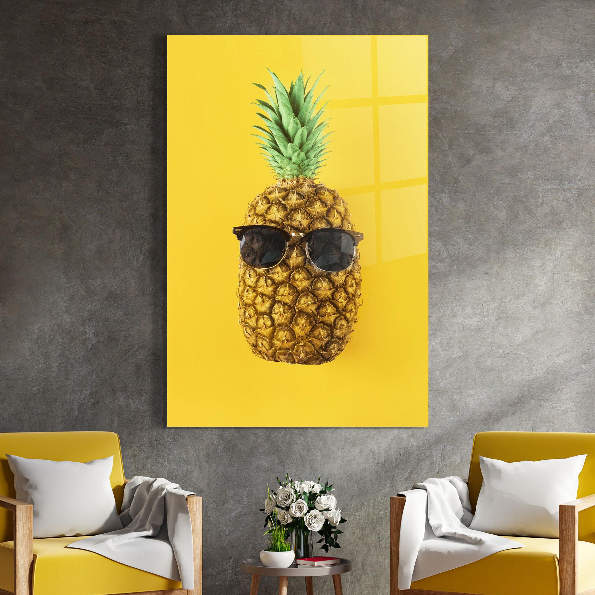 Glasbild Fresh Pineapple mockup 4
