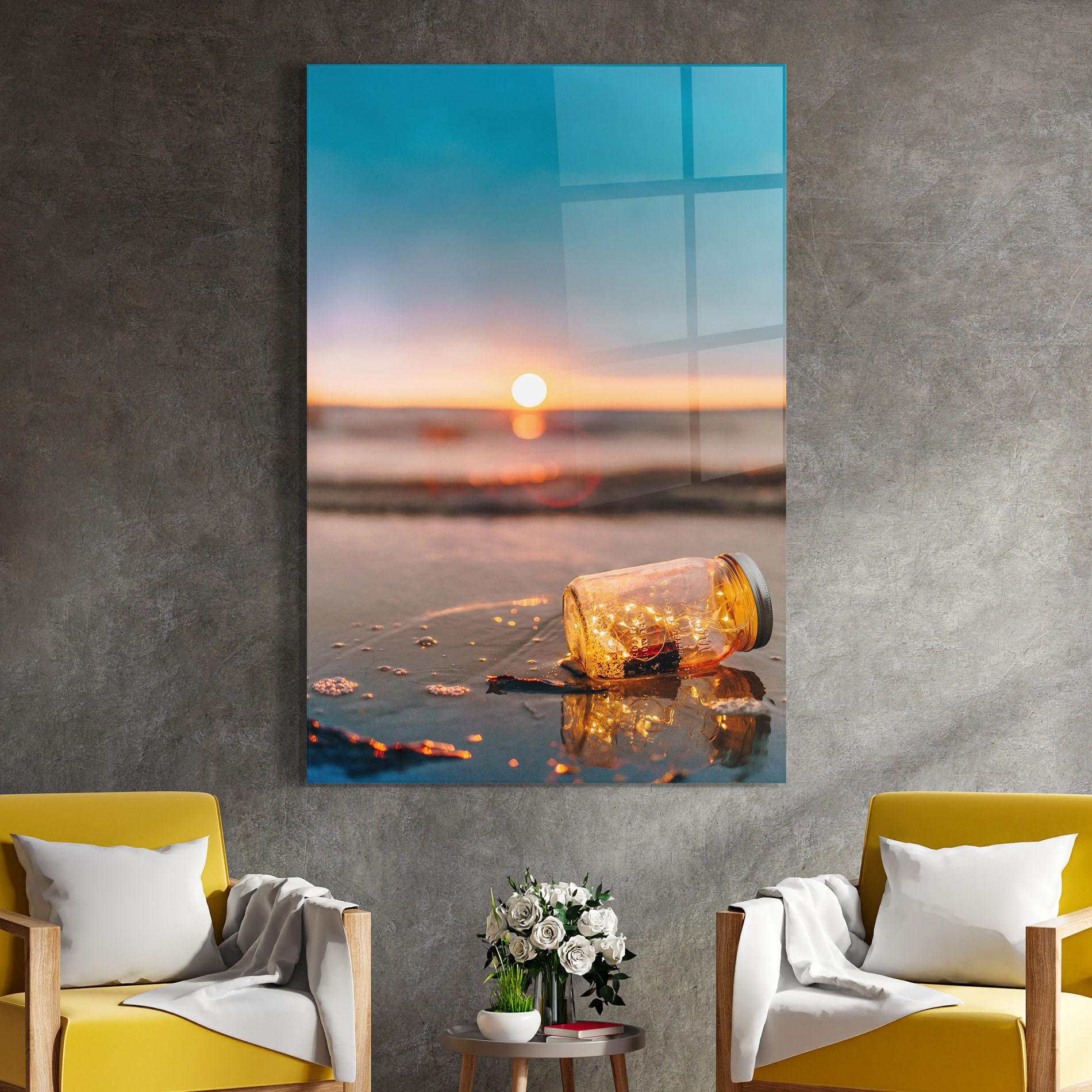 Glasbild Jar With Lights mockup 4