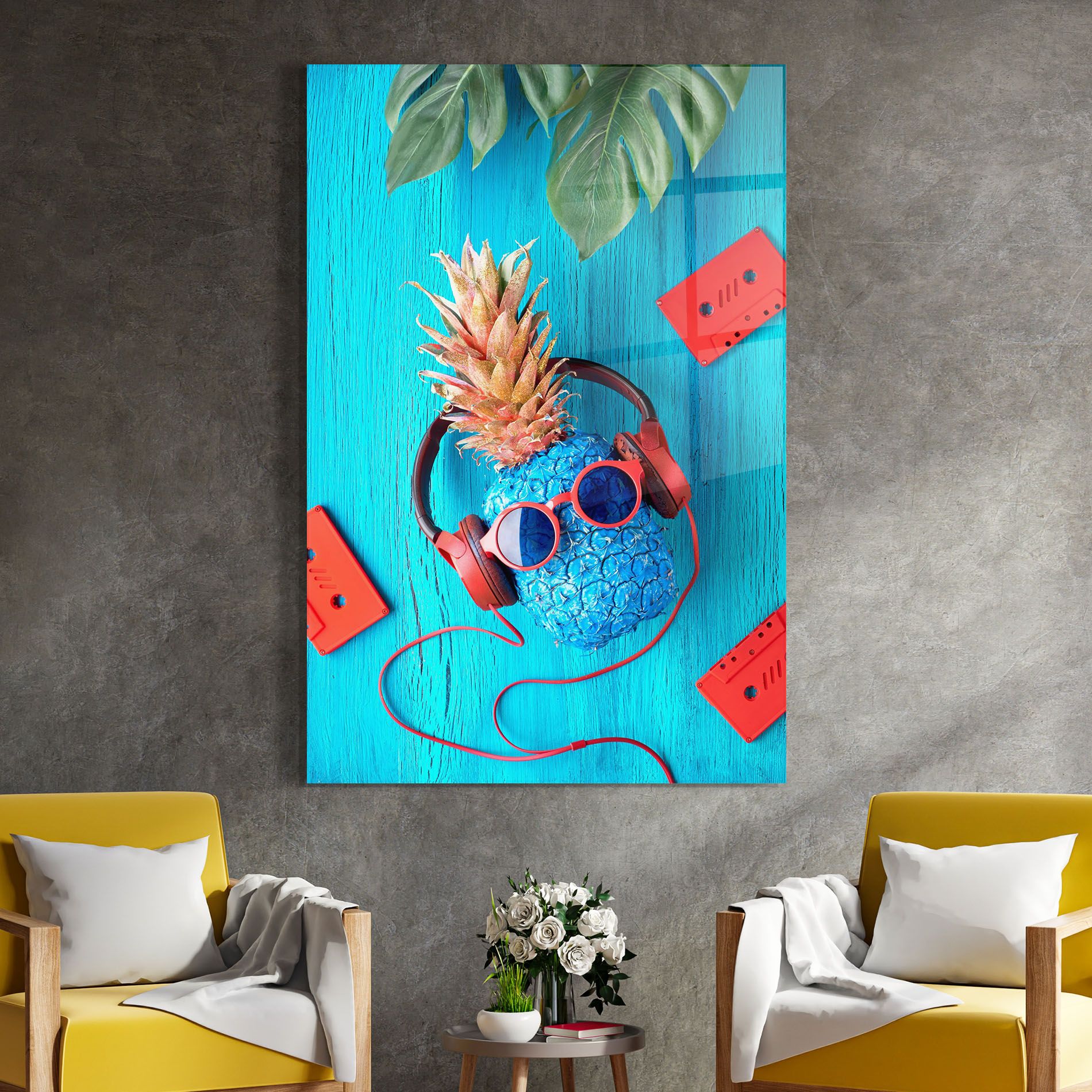 Pineapple On Blue mockup 4