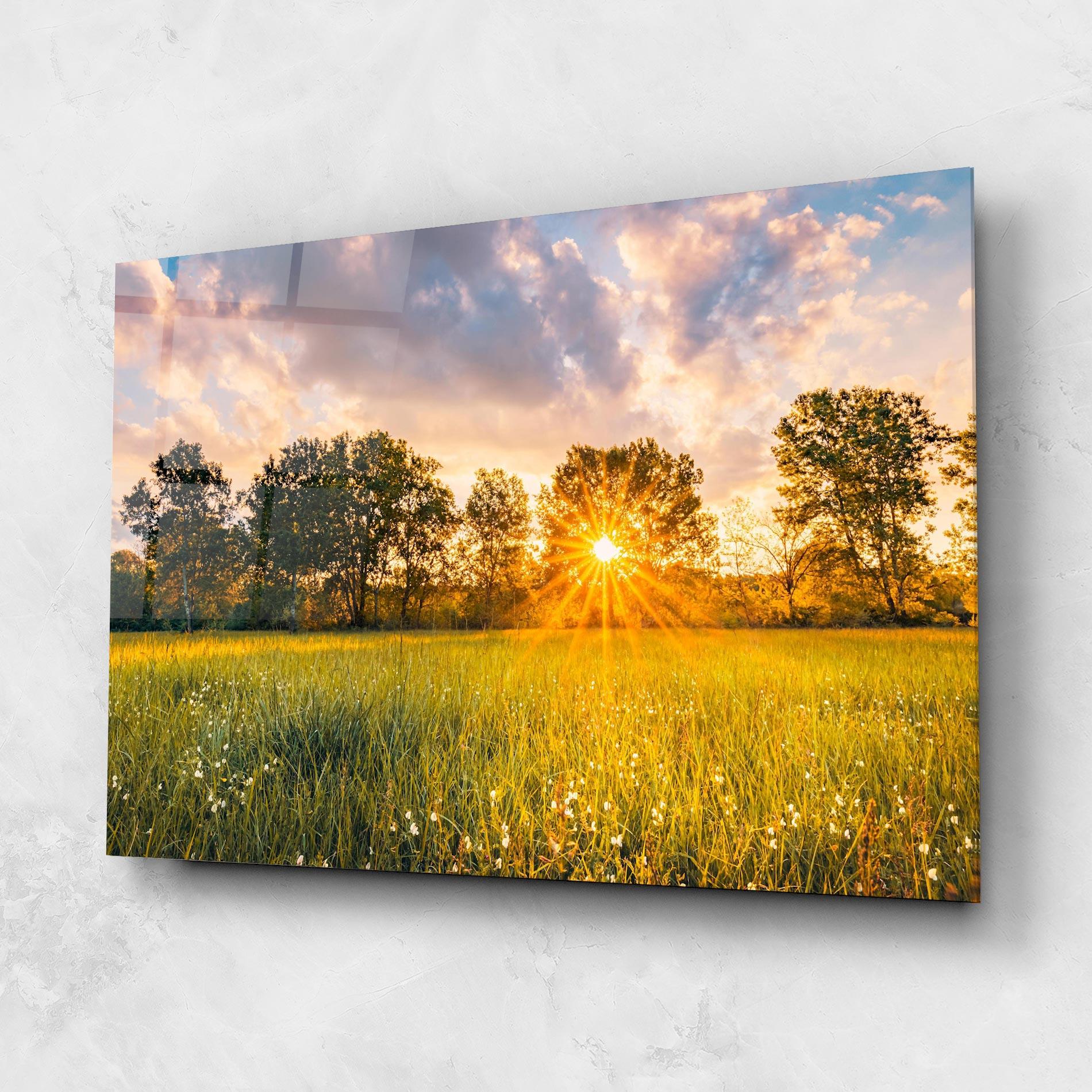 Glasbild Blossoming Meadow mockup 1