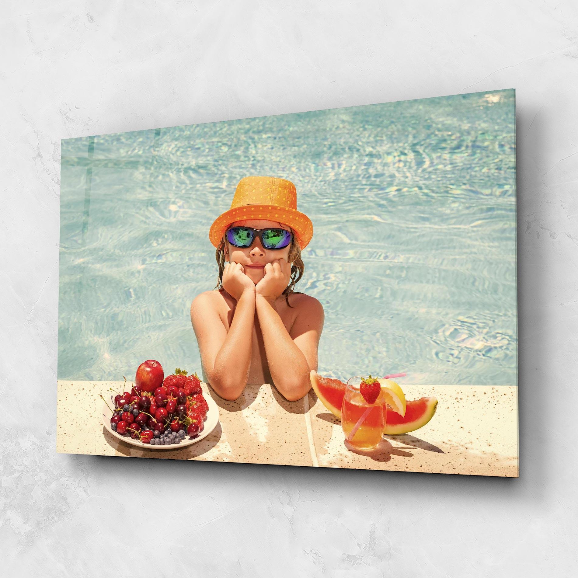 Glasbild Child Swimming mockup 1