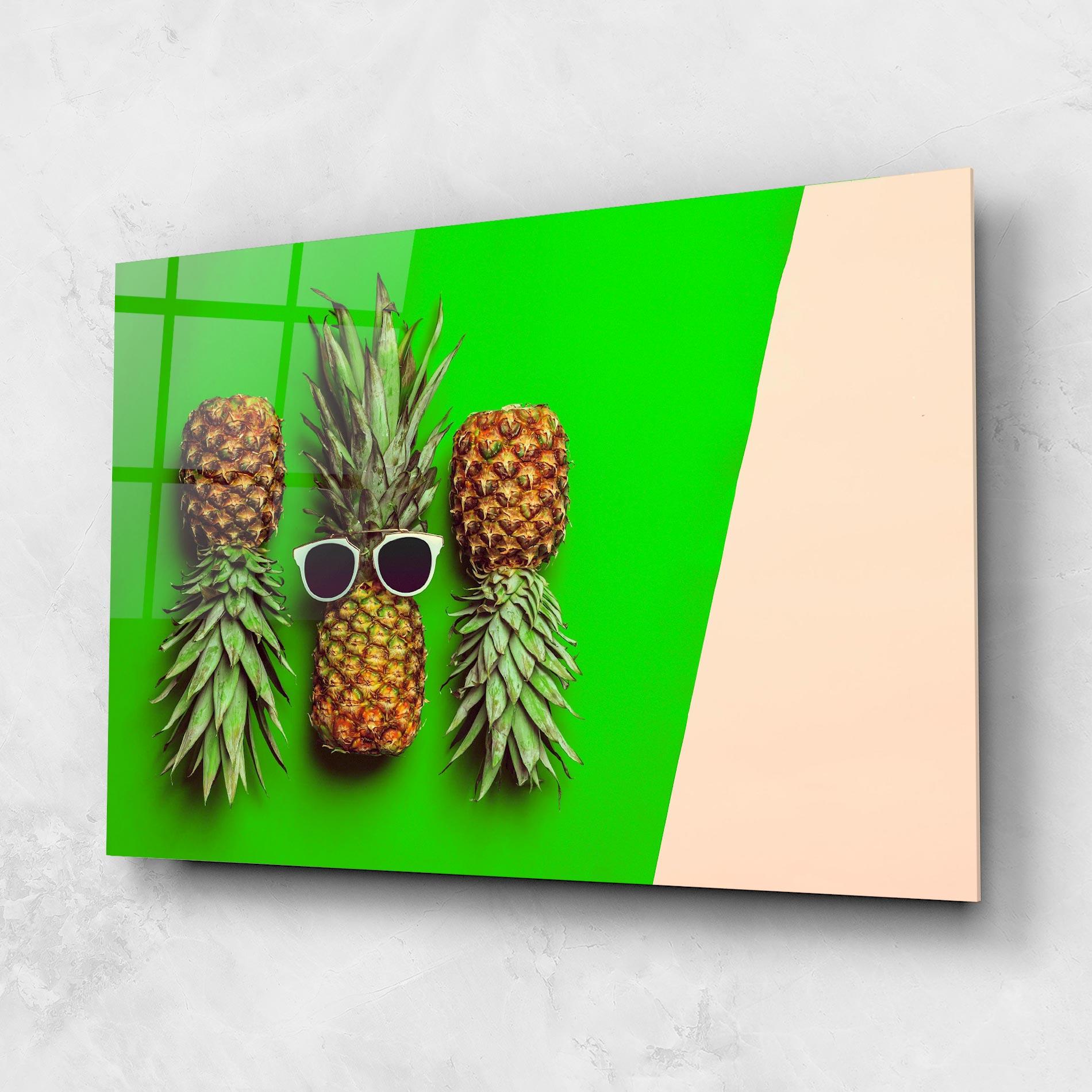 Glasbild Green Pineapple mockup 1